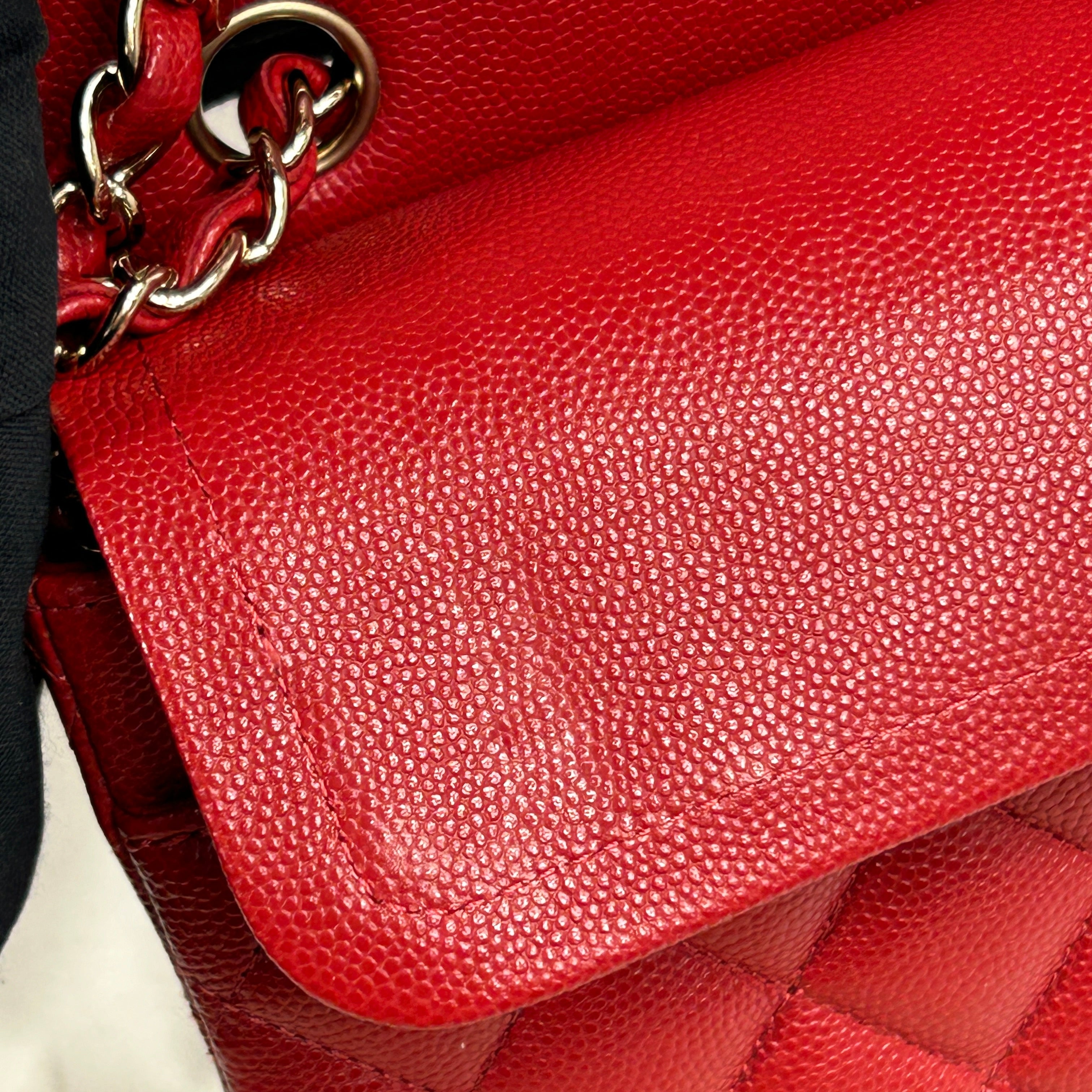 Red Caviar Quilted Small Classic Double Flap w/GHW-ON LAYAWAY