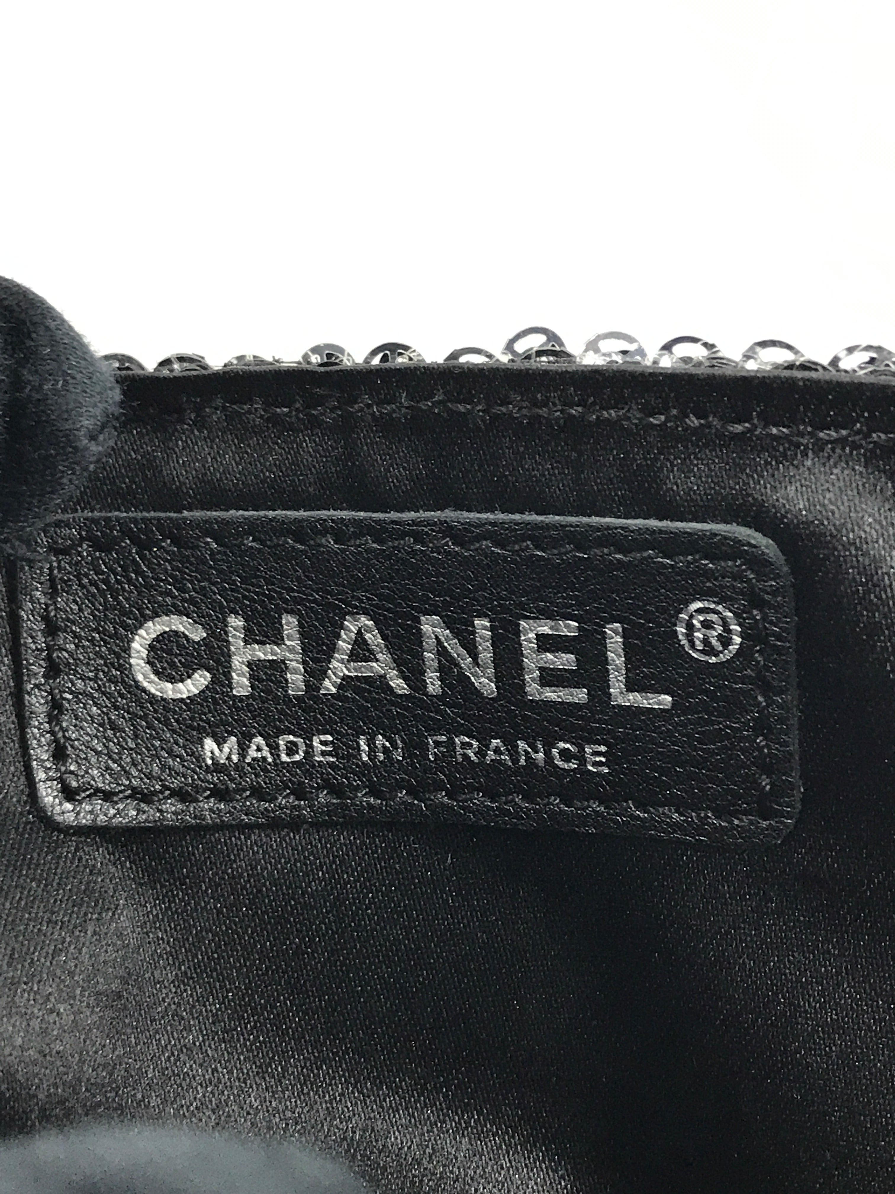 Chanel Vintage Silver/Grey Medium Sequins Flap Bag w/SHW
