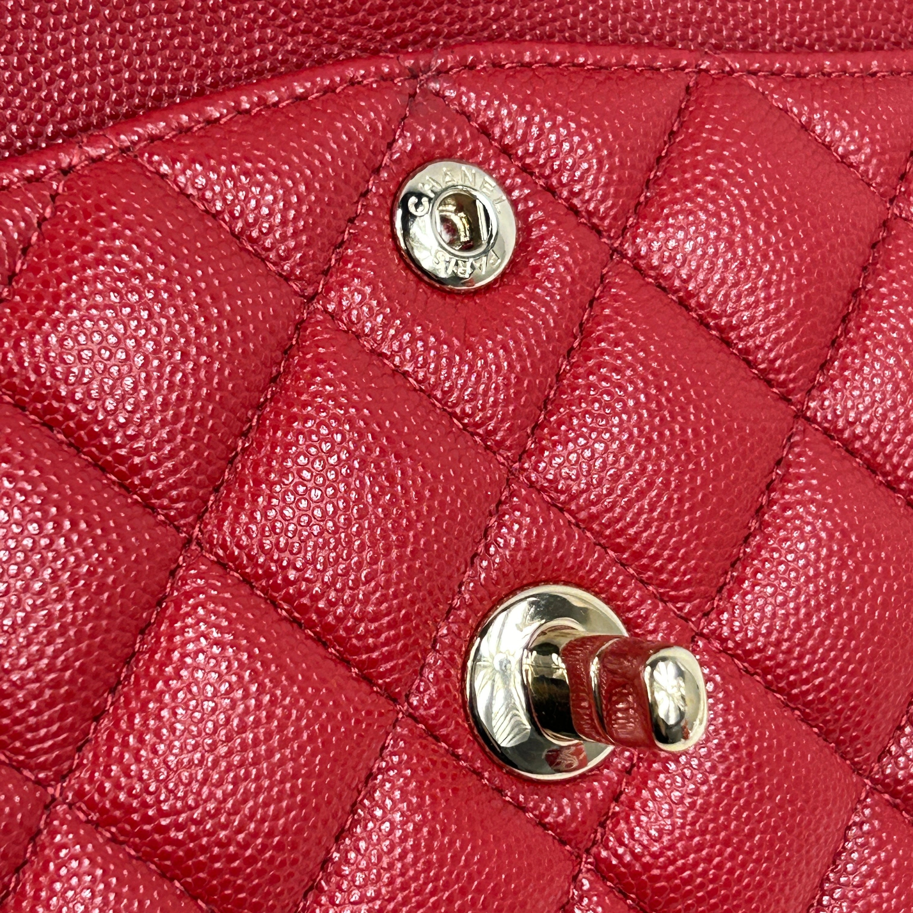 Red Caviar Quilted Small Classic Double Flap w/GHW-ON LAYAWAY