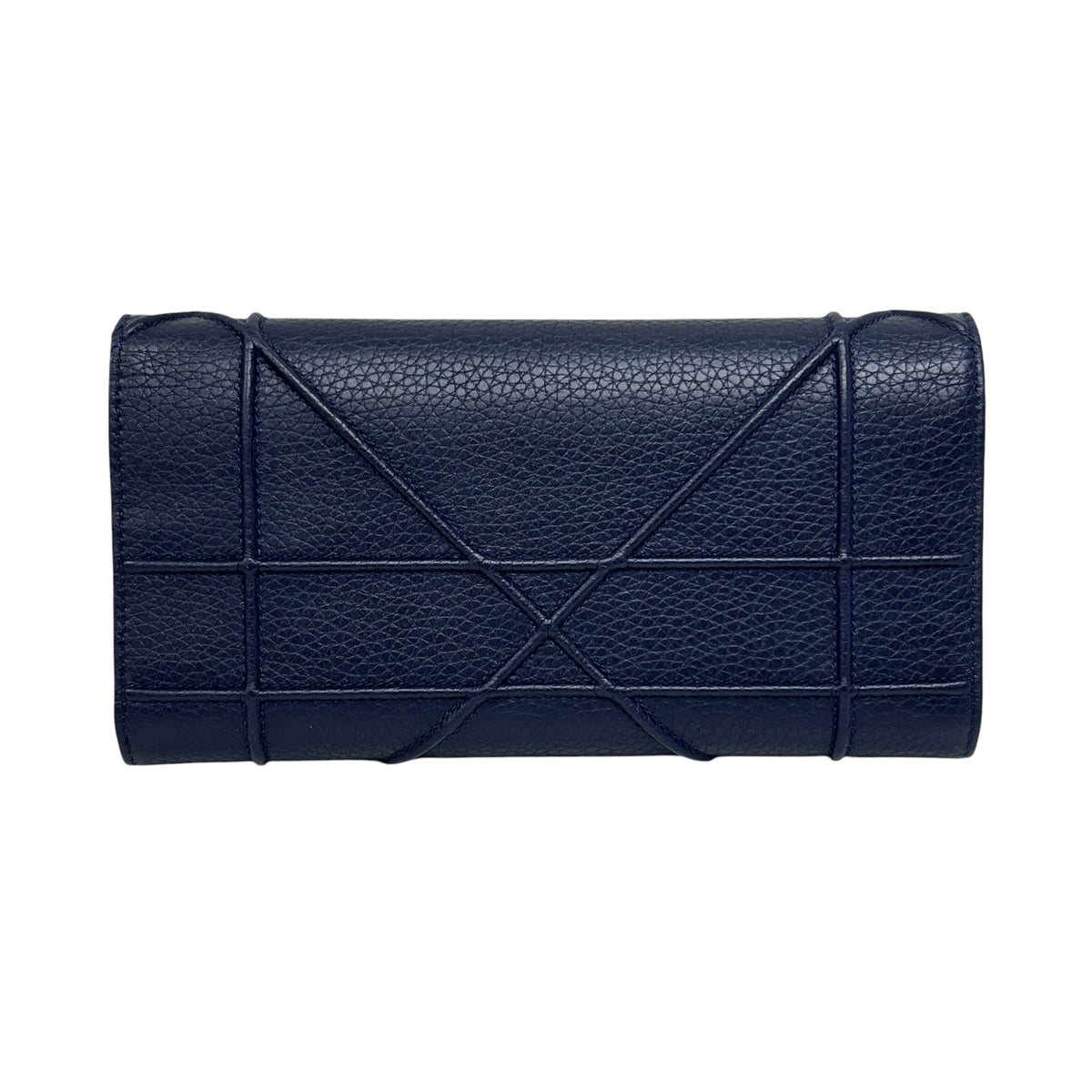 Blue Grained Calfskin Leather Diorama Croisiere Wallet on Chain Clutch Bag w/LGHW