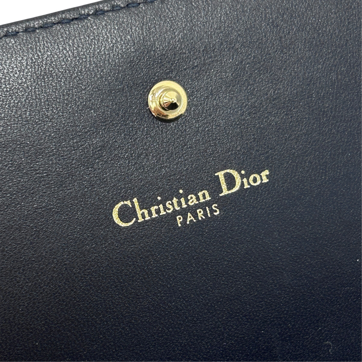 Blue Grained Calfskin Leather Diorama Croisiere Wallet on Chain Clutch Bag w/LGHW