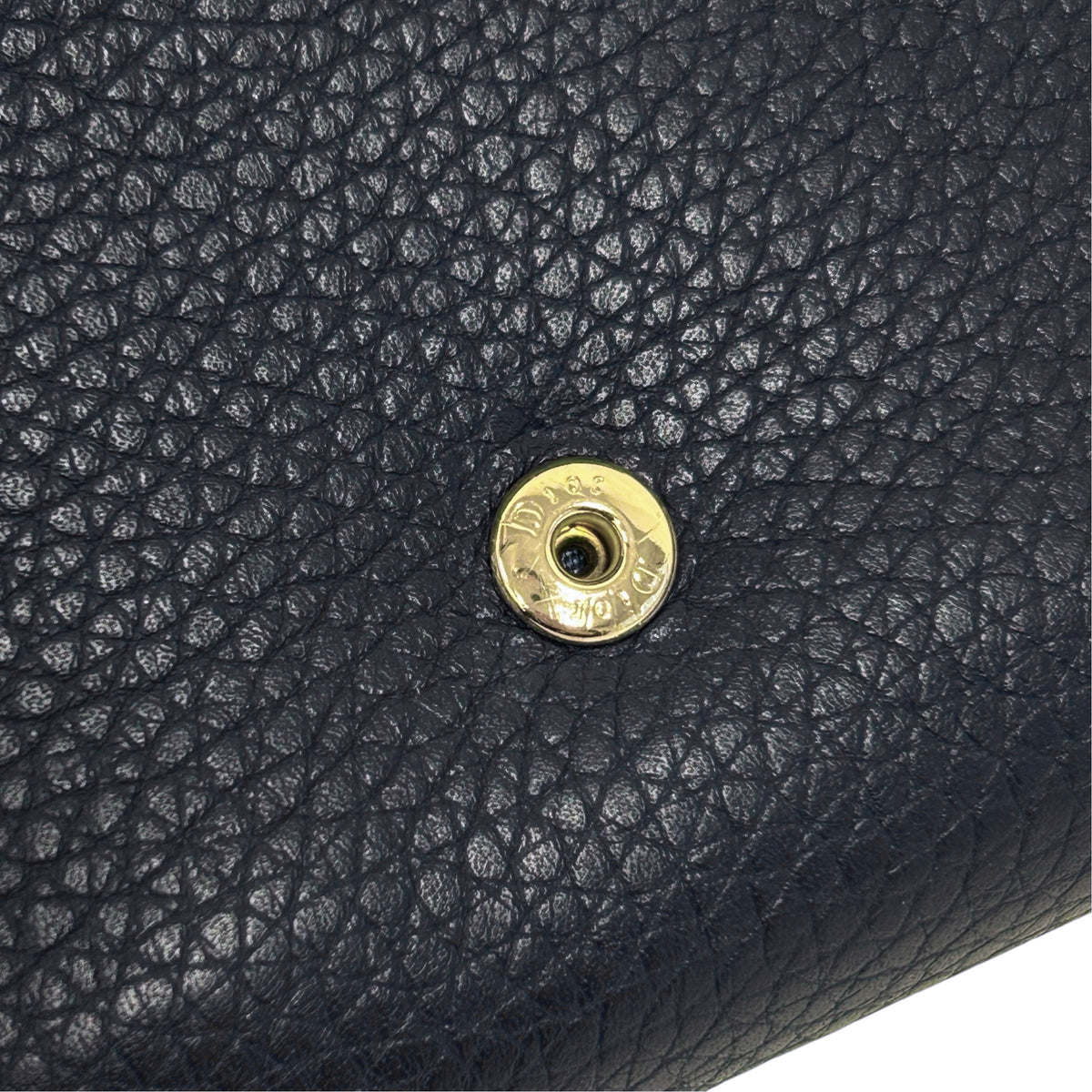 Blue Grained Calfskin Leather Diorama Croisiere Wallet on Chain Clutch Bag w/LGHW