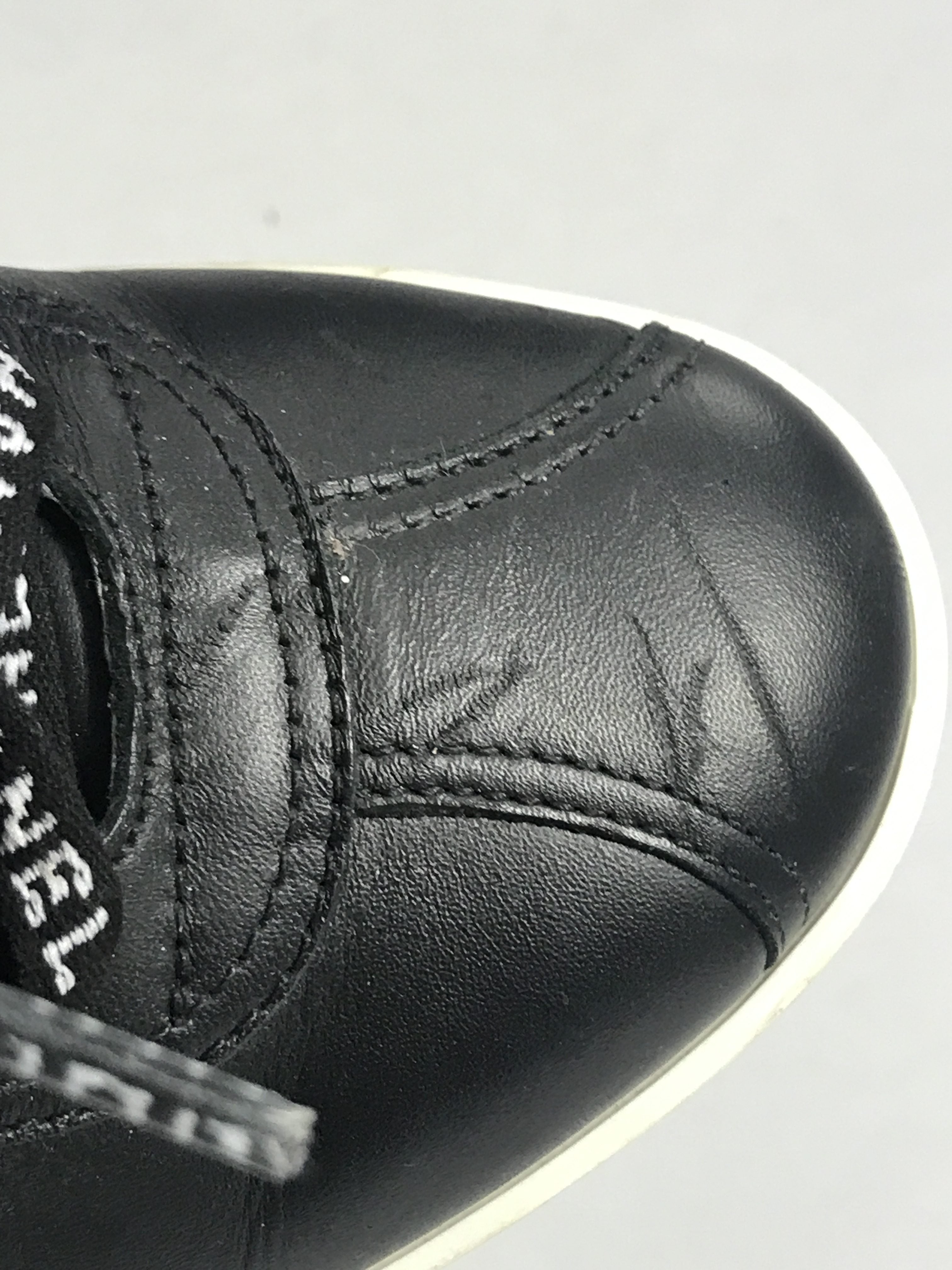 Black Leather Logo Lace Sneakers