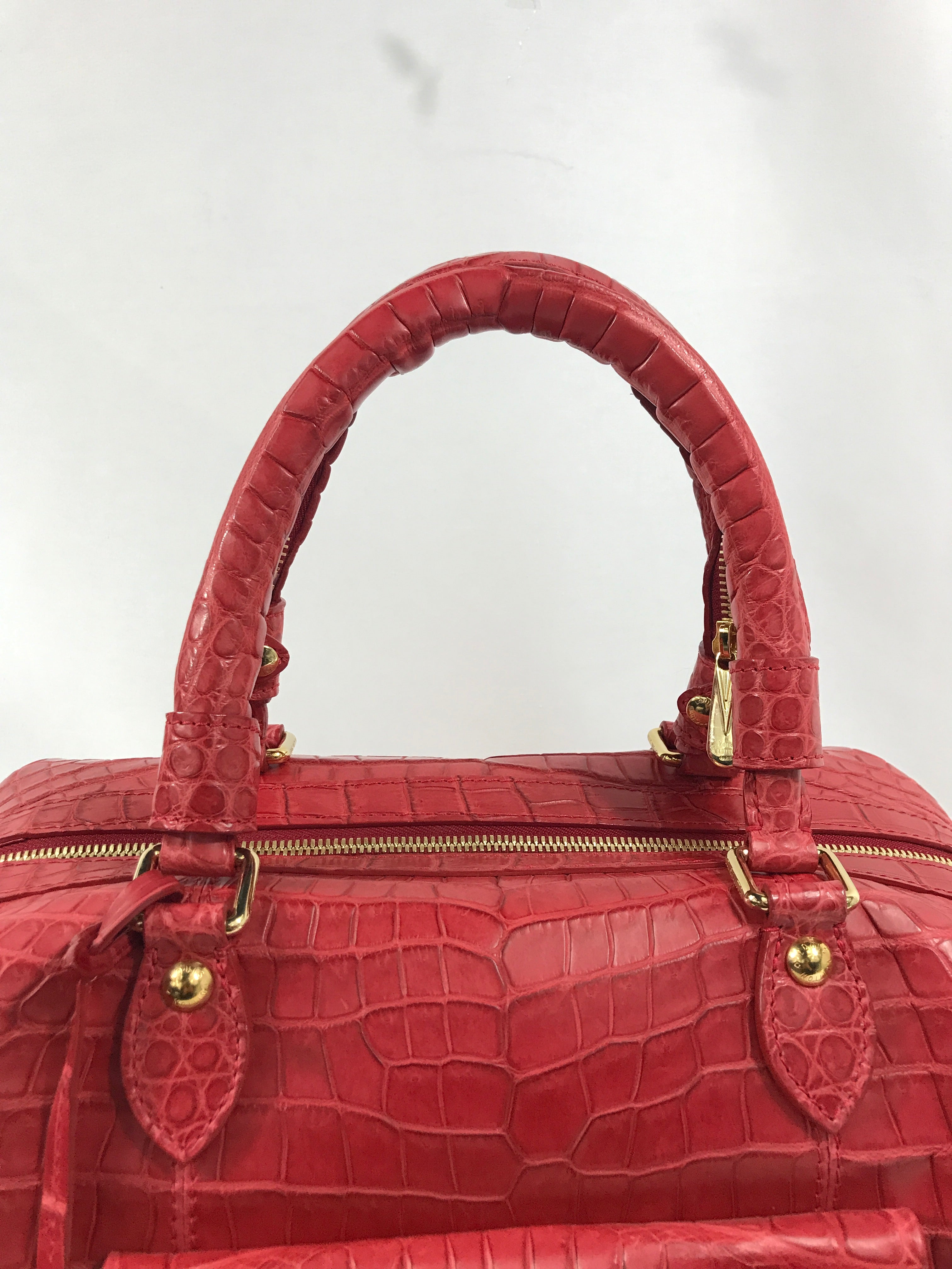 Limited Edition Special Order Red Matte Croc Top Handle w/GHW