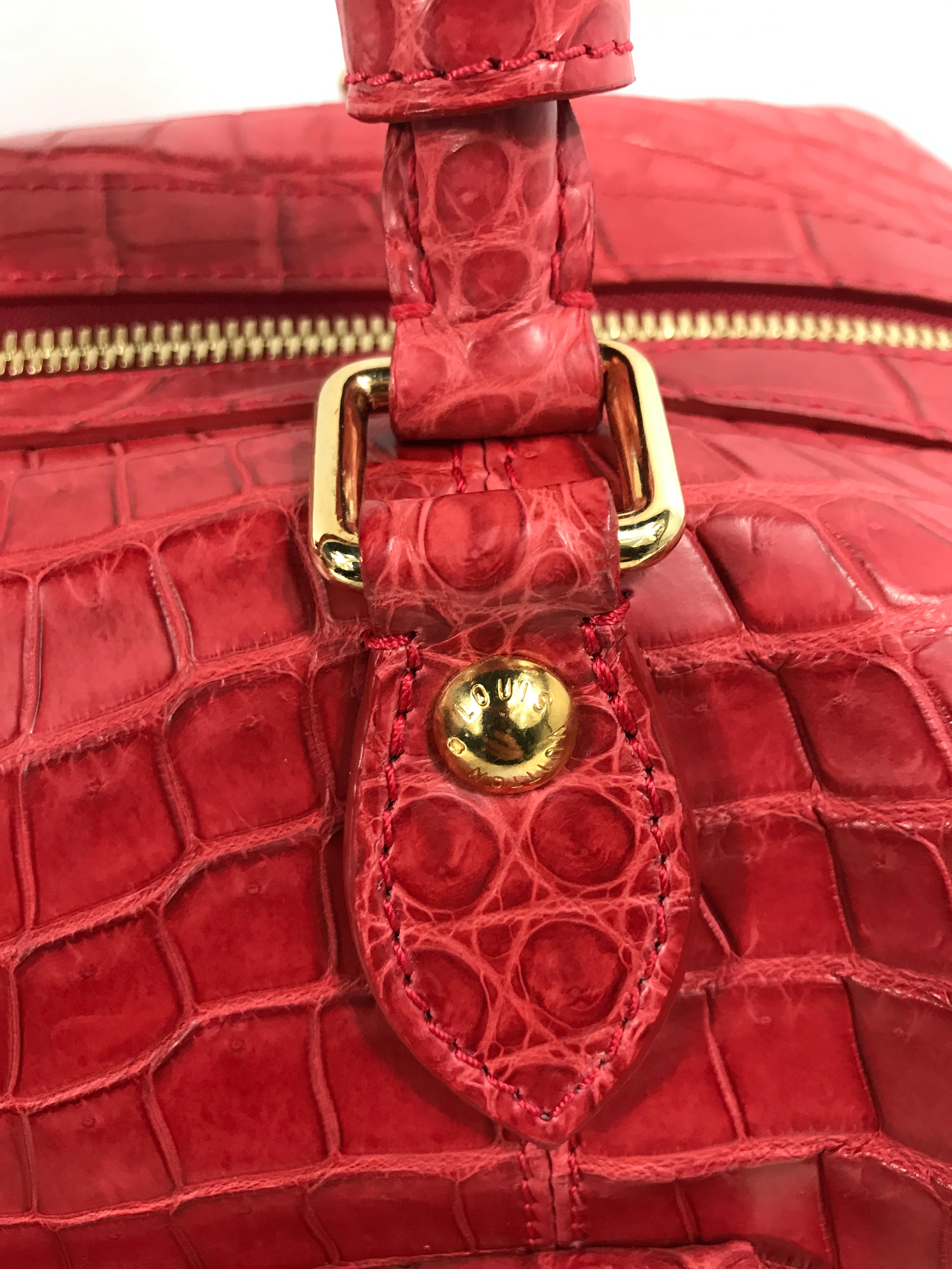 Limited Edition Special Order Red Matte Croc Top Handle w/GHW