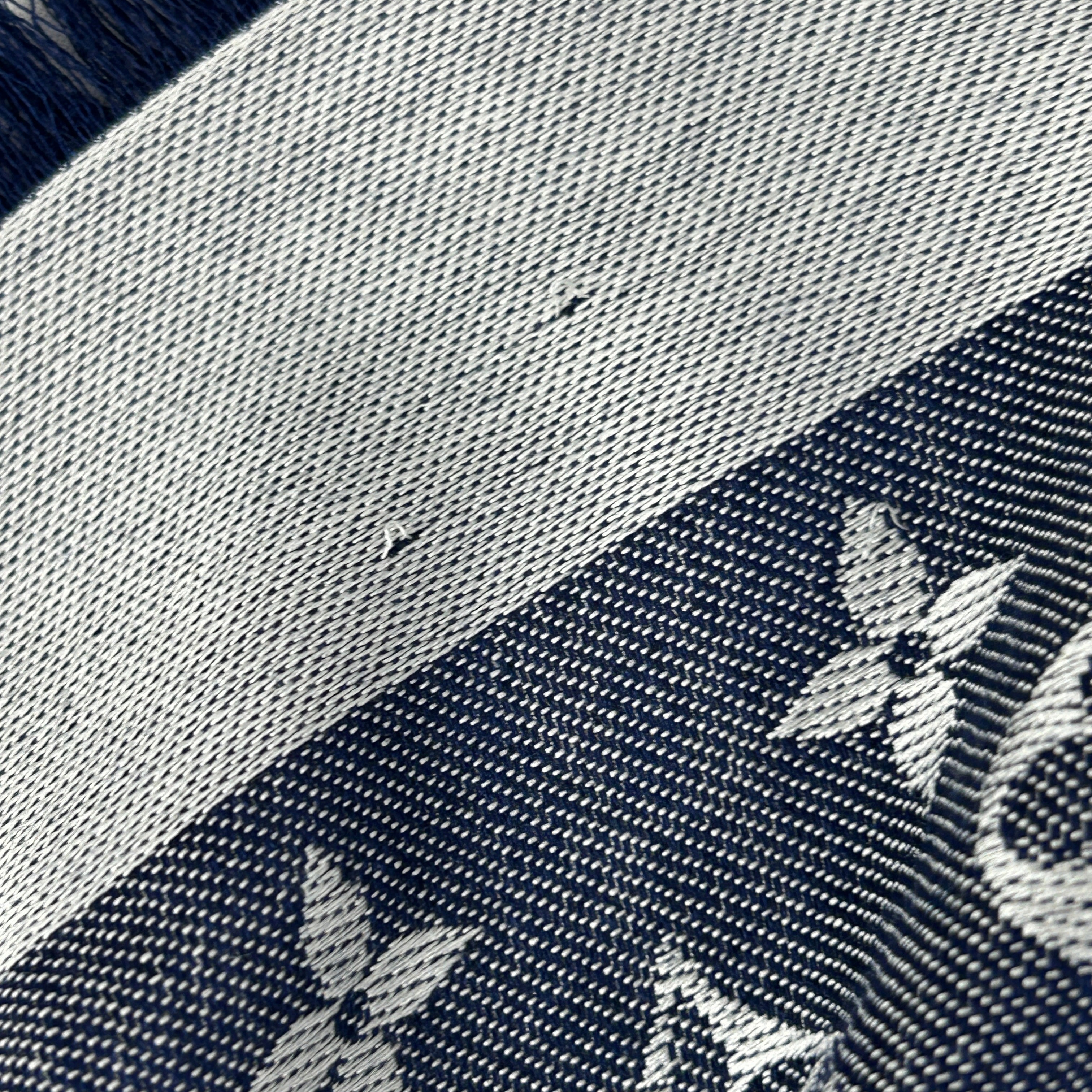 Monogram Denim Blue/White Silk Scarf