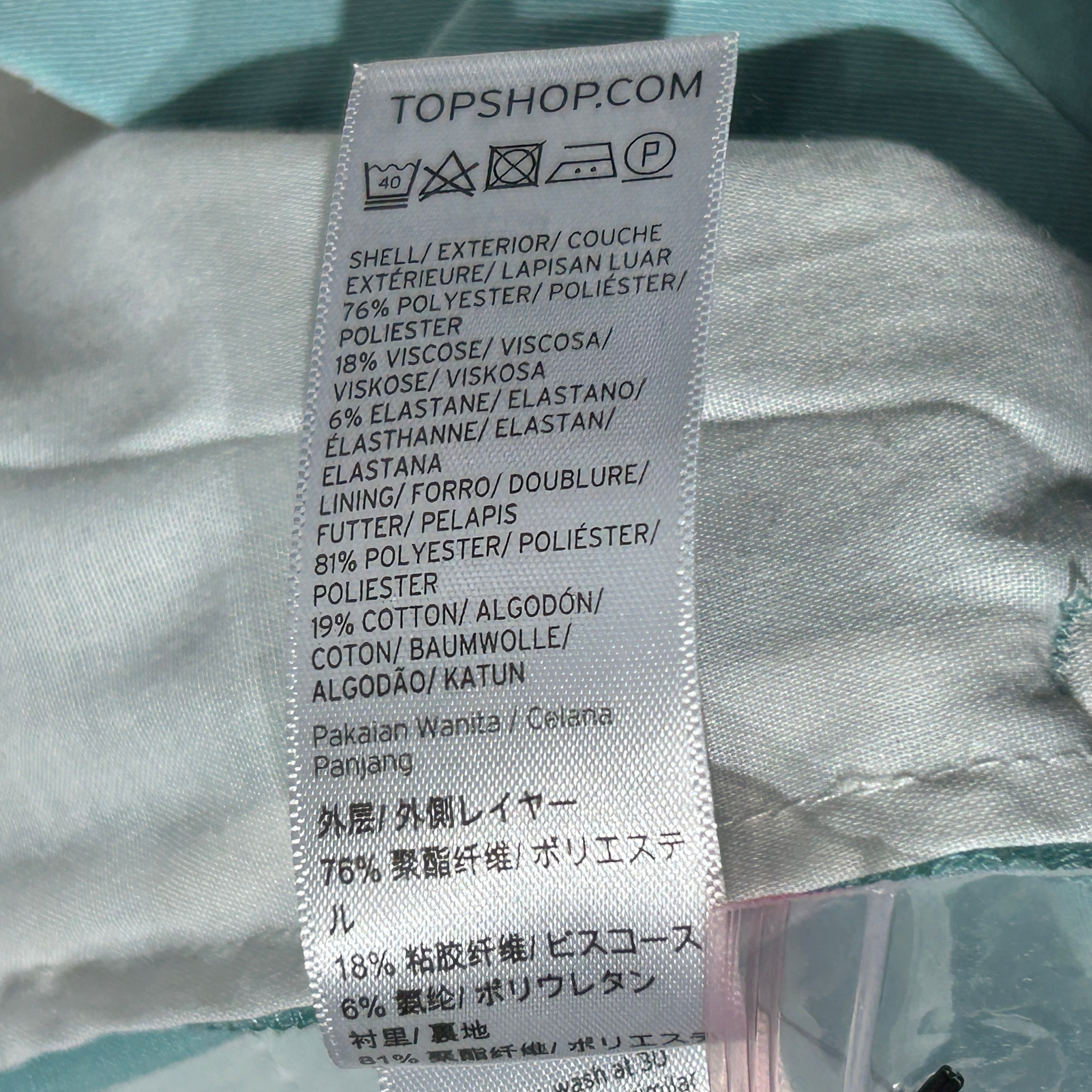 TOPSHOP Aqua trousers