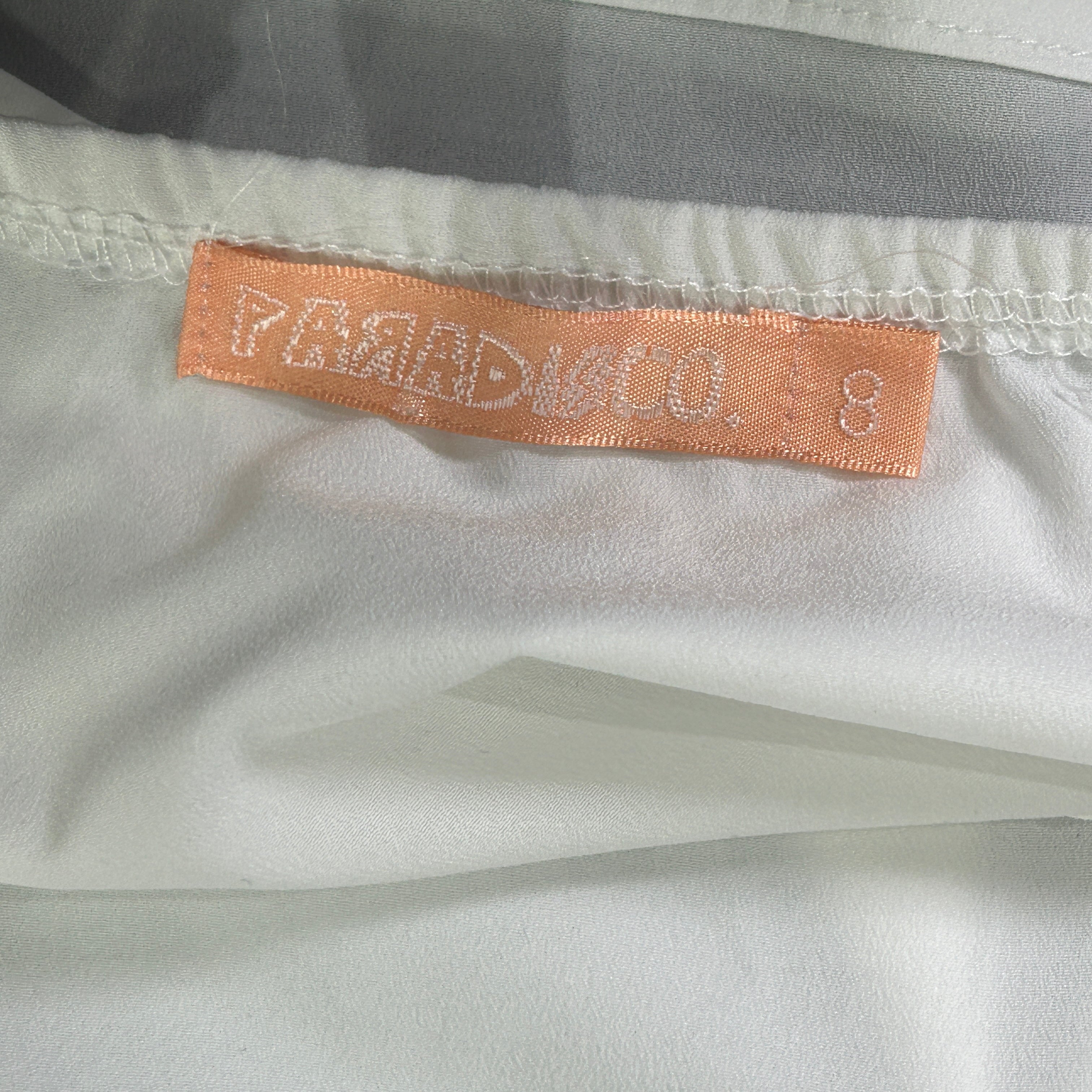 PARADISCO. White Silk Tank Top/Crop Top