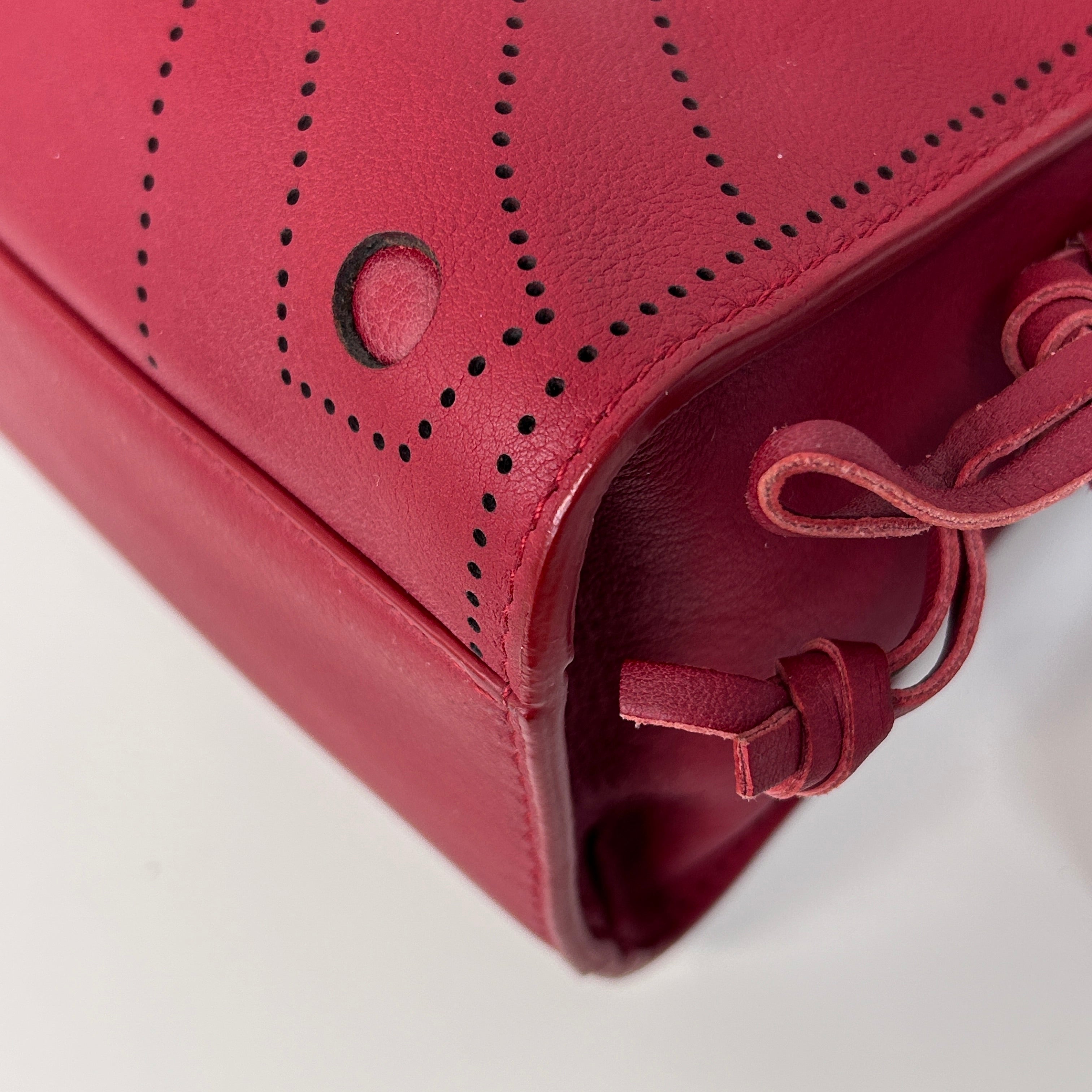 Red Leather Mini BlackOut City Bag w/Gunmetal HW