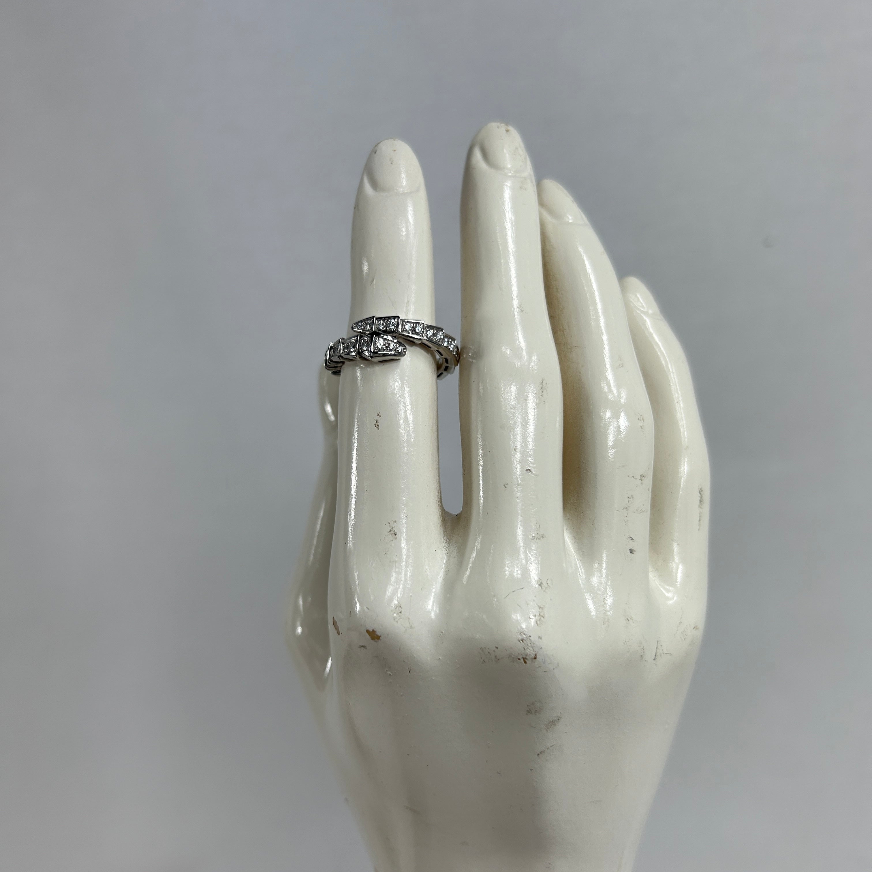 Serpenti Viper Diamond and 18K White Gold Ring