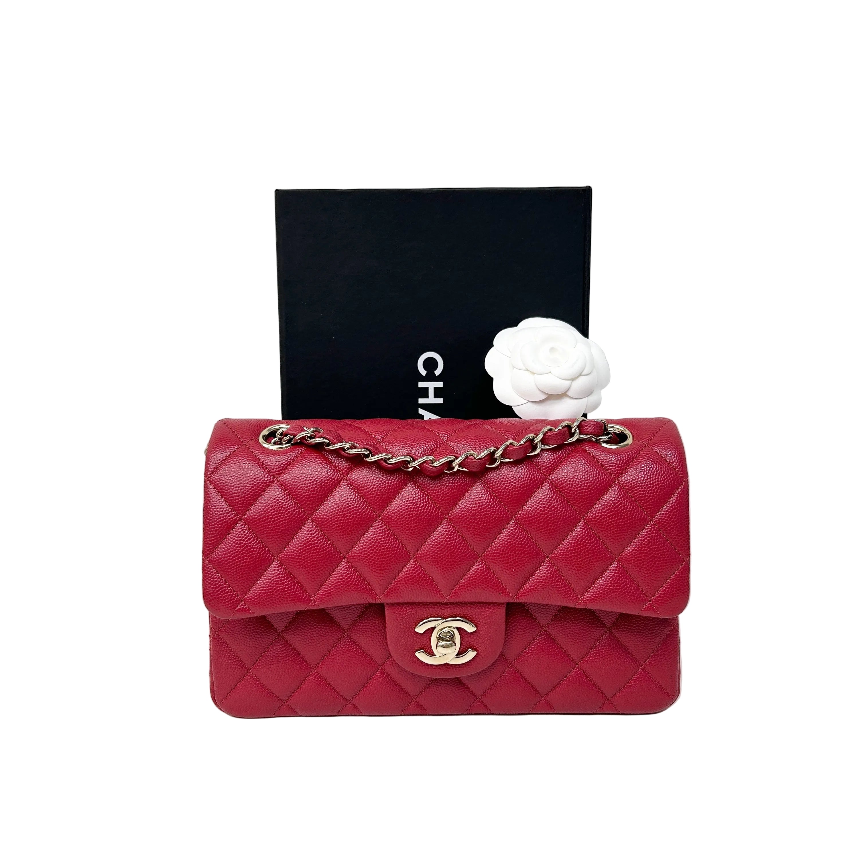 Red Caviar Classic Small Double Flap Bag w/GHW