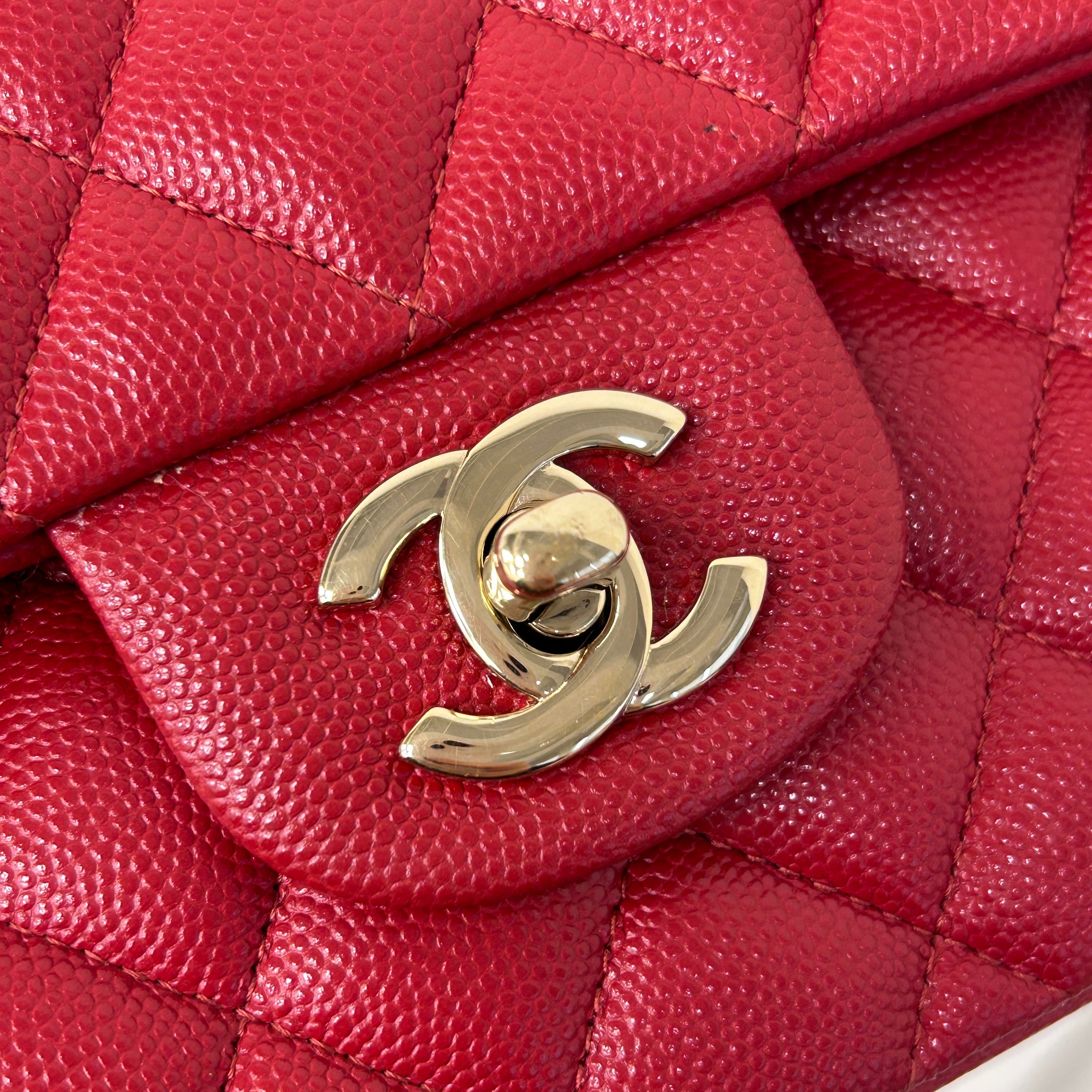 Red Caviar Classic Small Double Flap Bag w/GHW