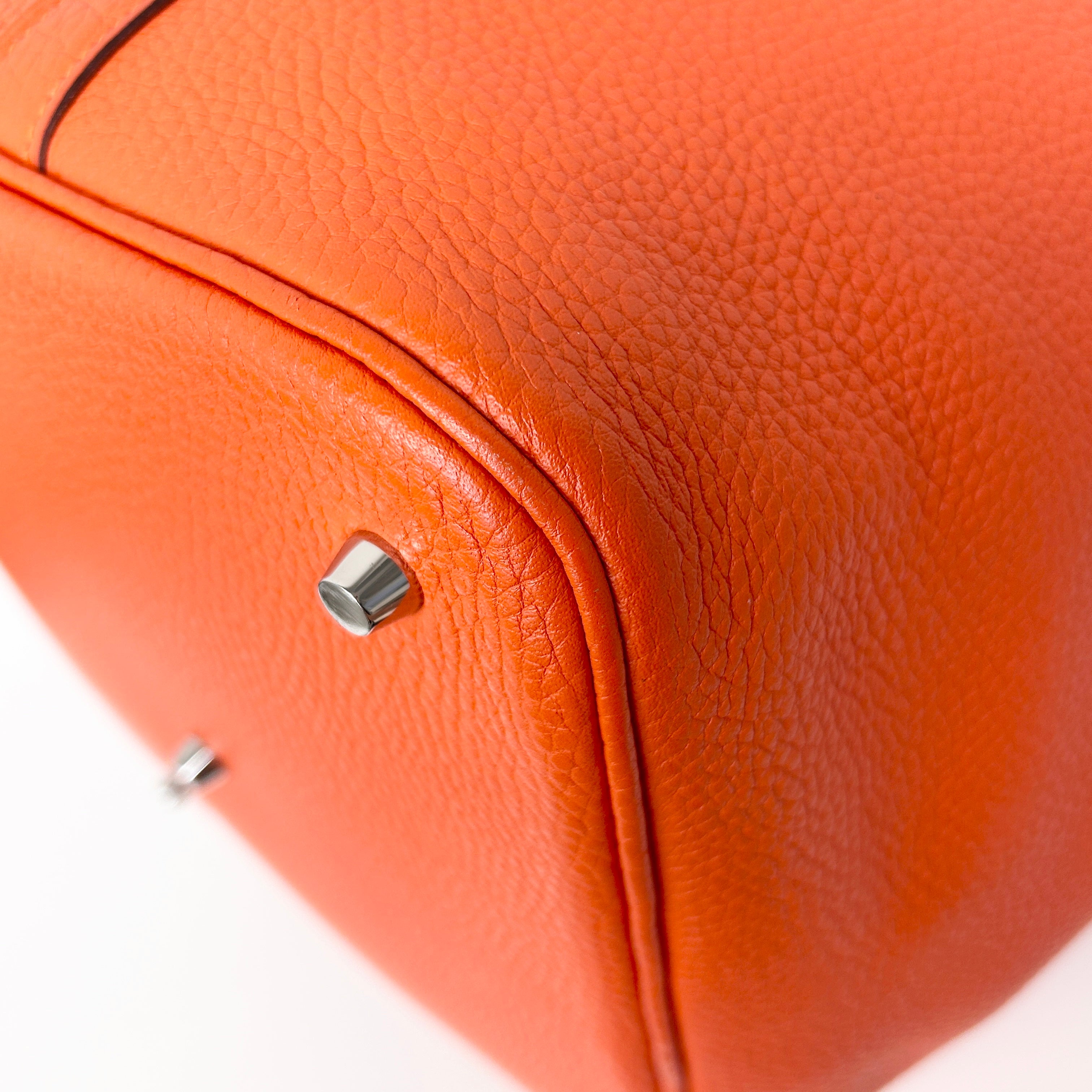 Orange Clemence Leather Picotin Lock GM Bag w/PHW