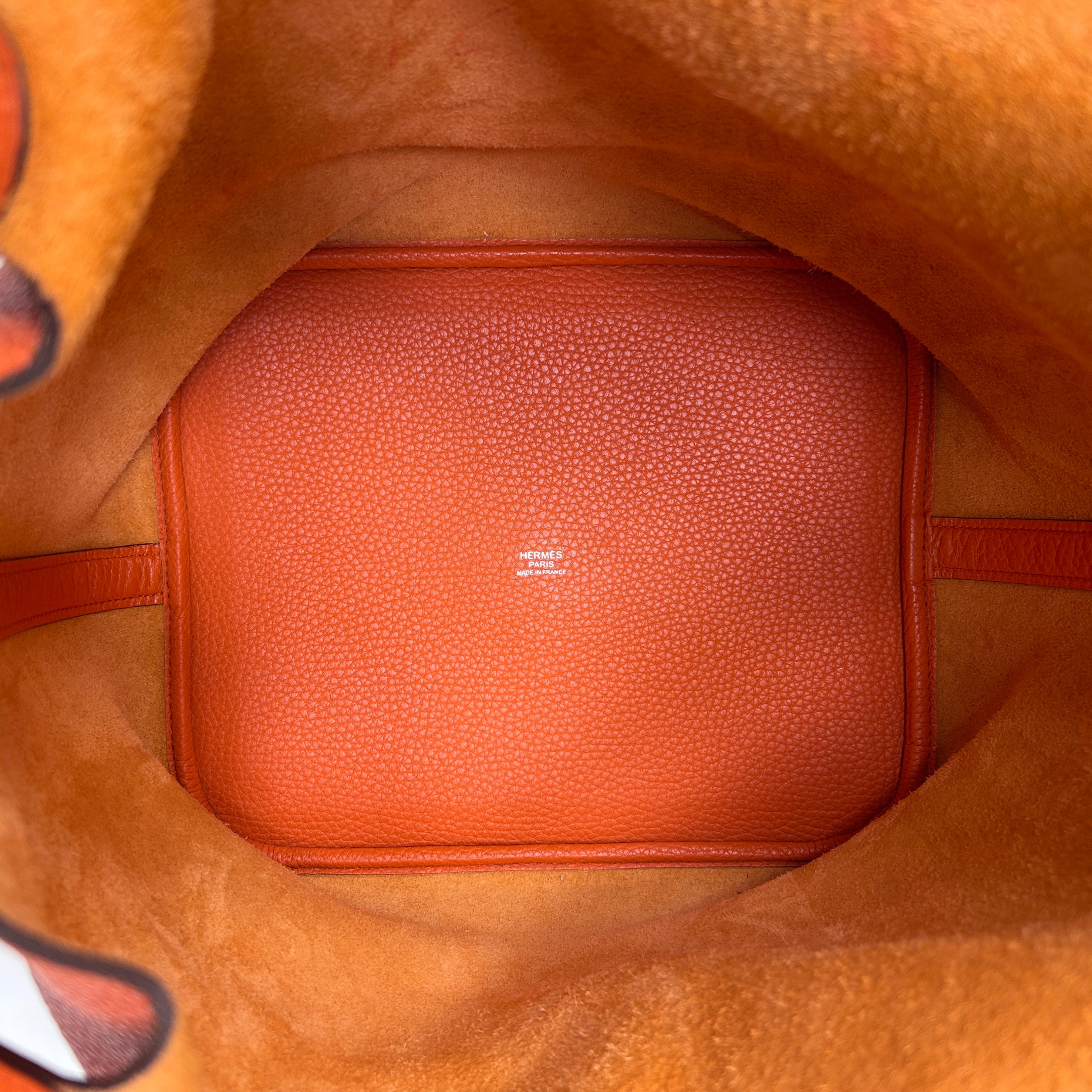 Orange Clemence Leather Picotin Lock GM Bag w/PHW