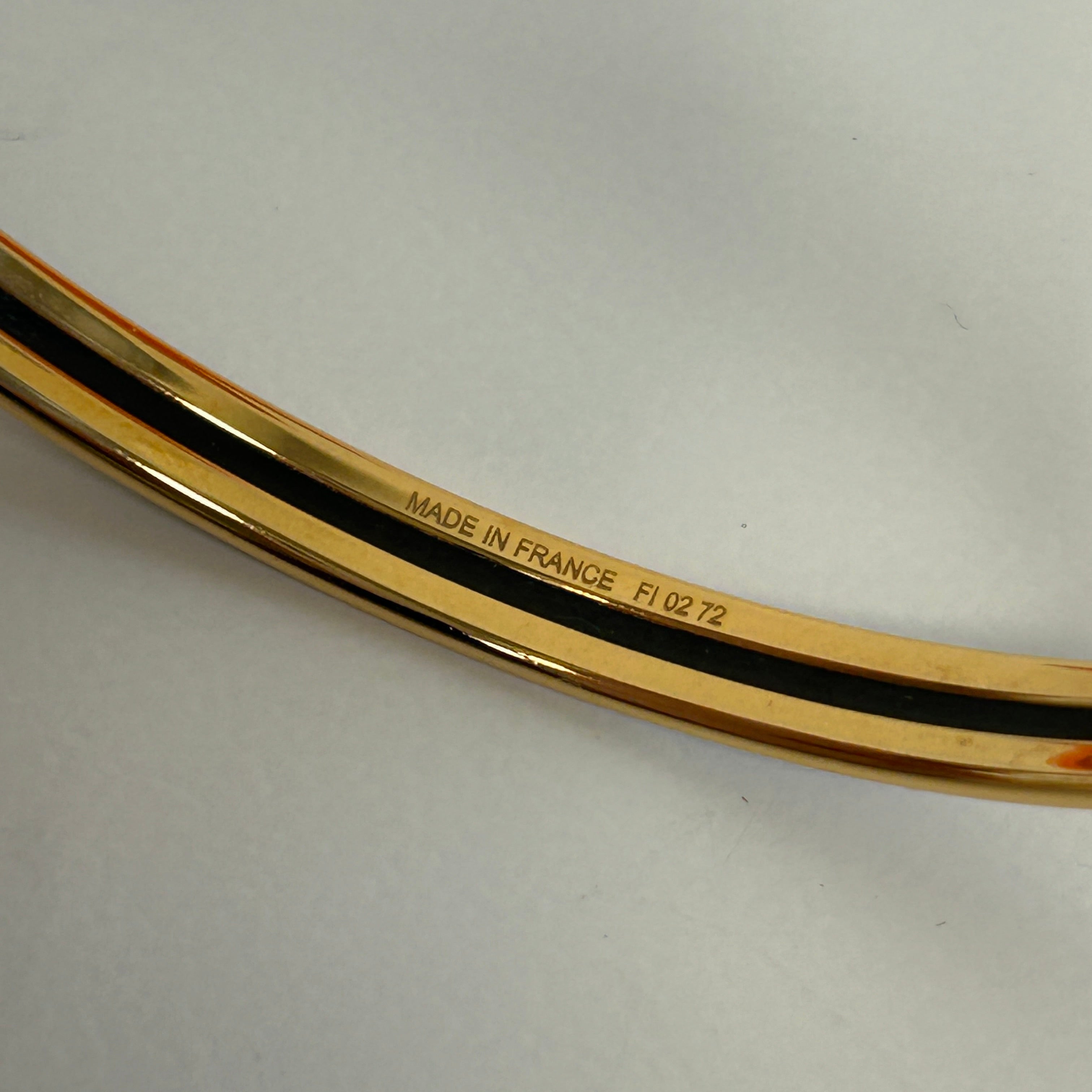 Black Uni Extra Narrow Enamel Bangle w/RGHW