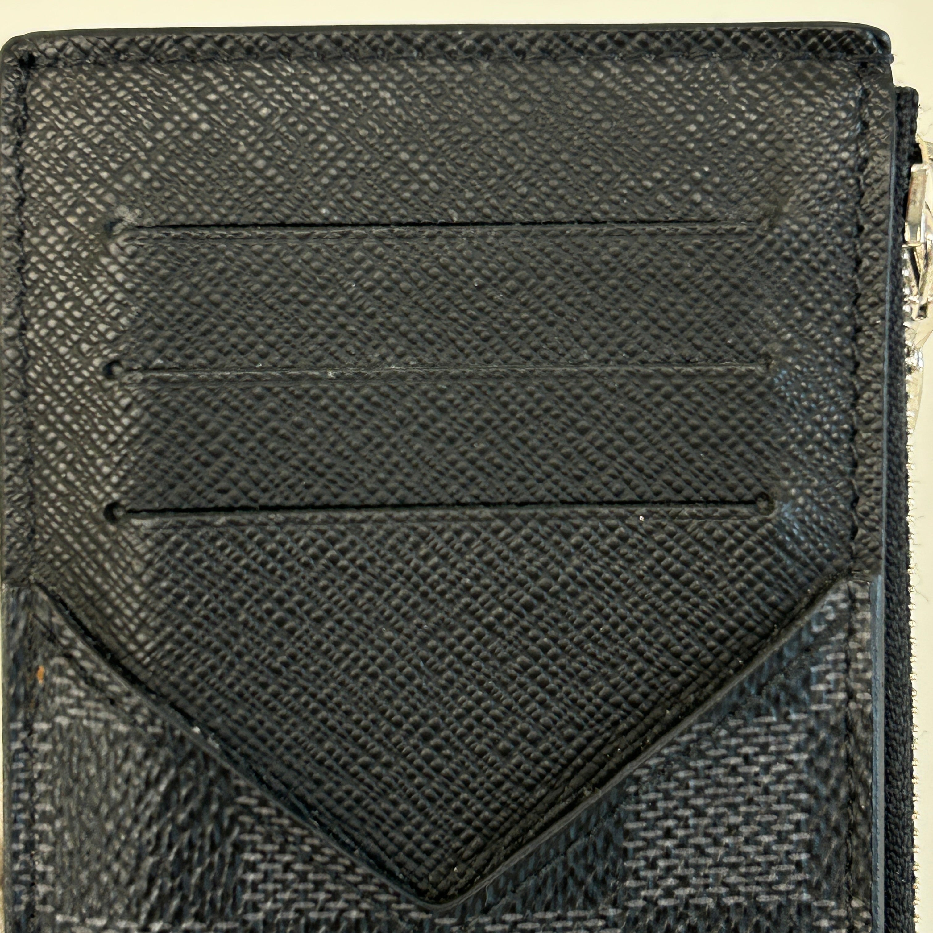 graphite damier coin card holder