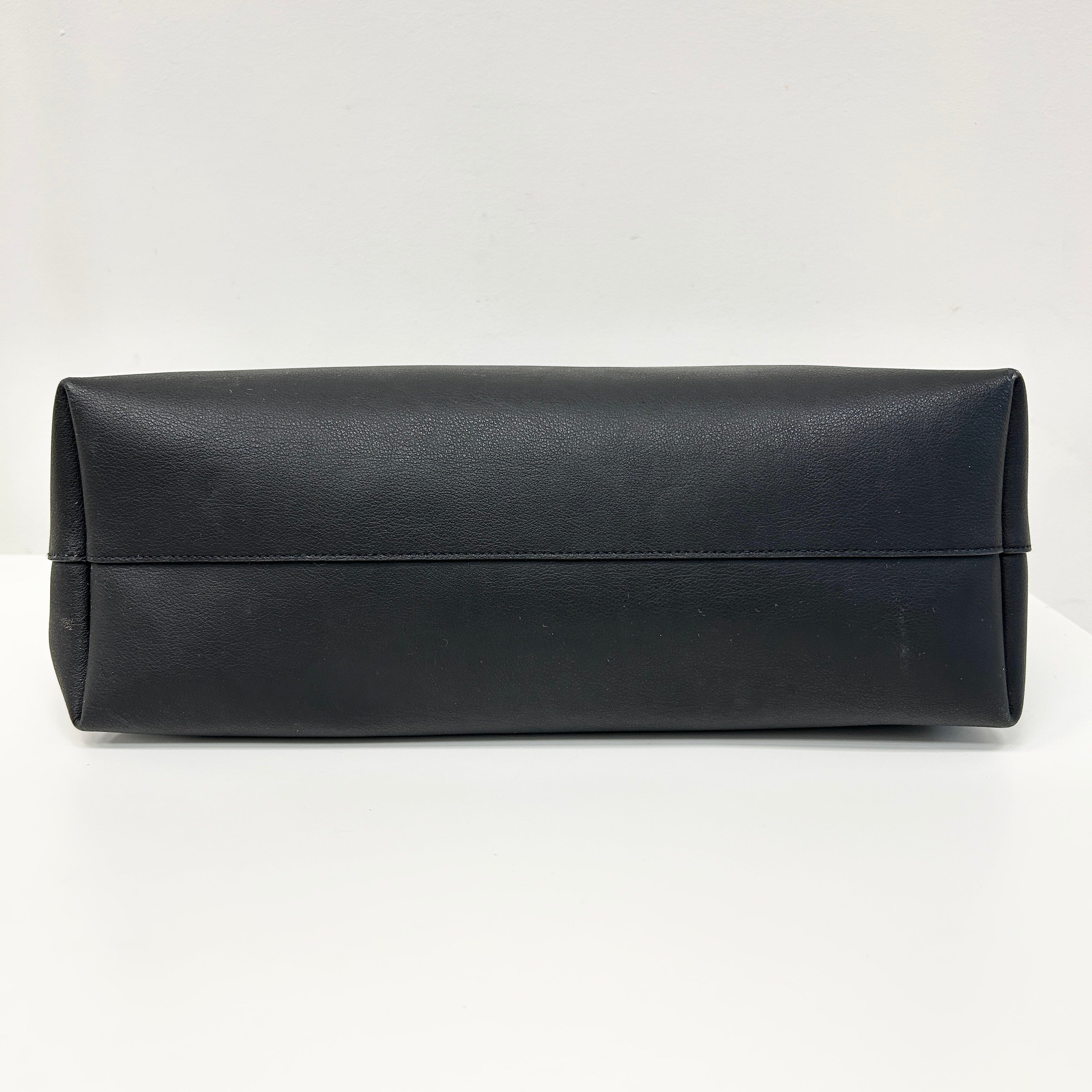 Black Calfskin Shopping Tote w/GHW