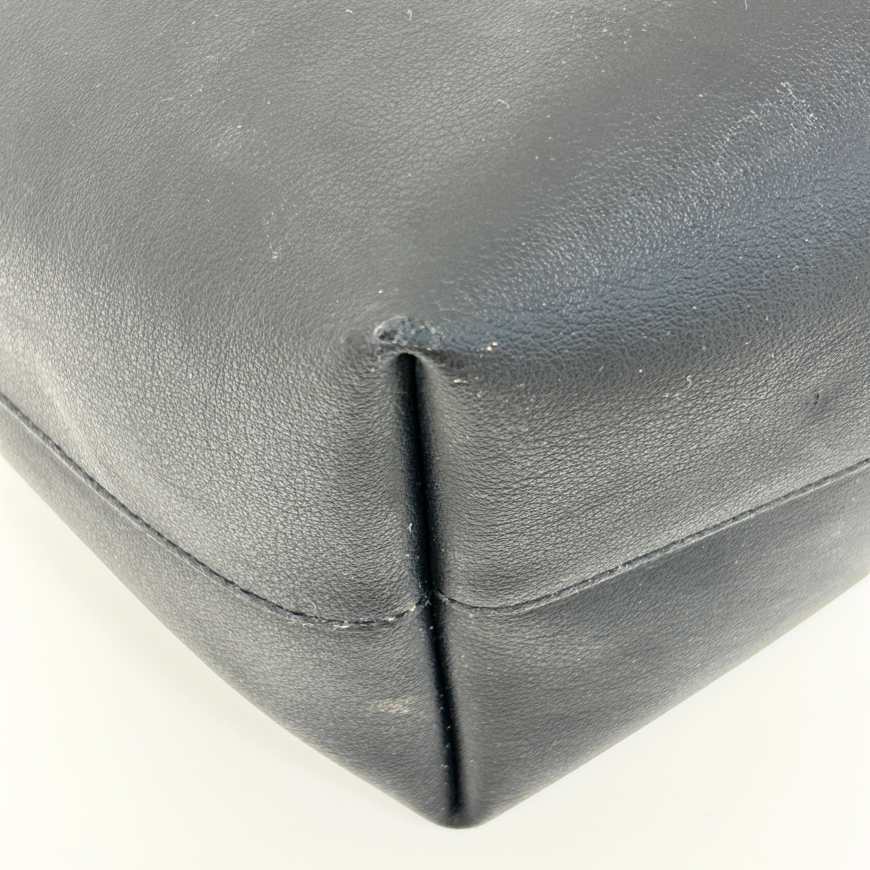 Black Calfskin Shopping Tote w/GHW