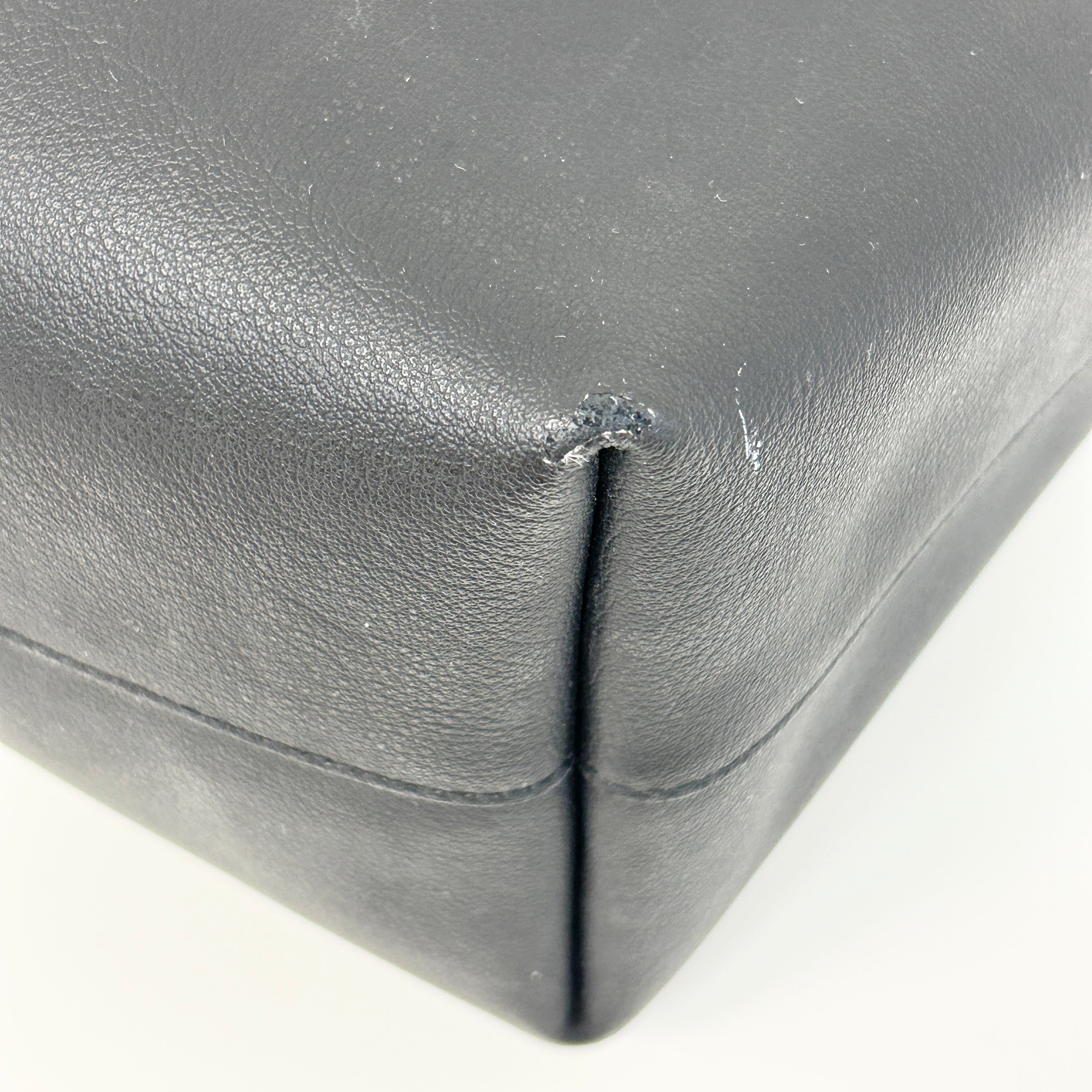 Black Calfskin Shopping Tote w/GHW