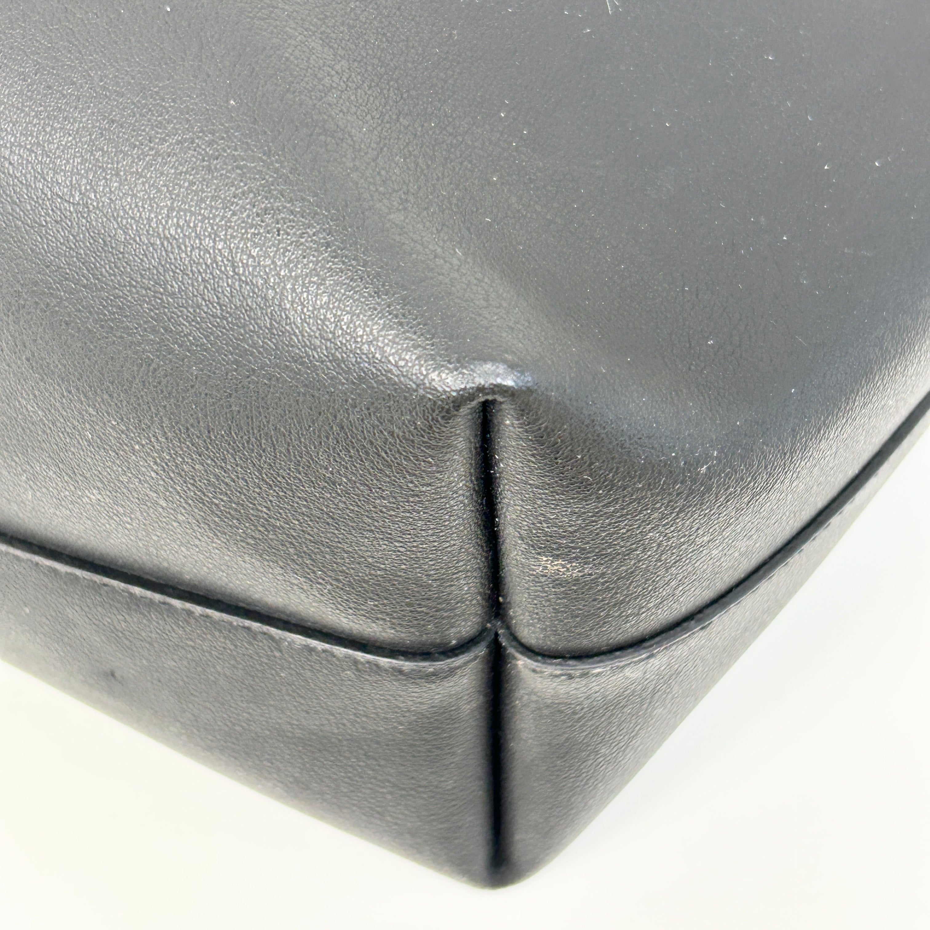 Black Calfskin Shopping Tote w/GHW