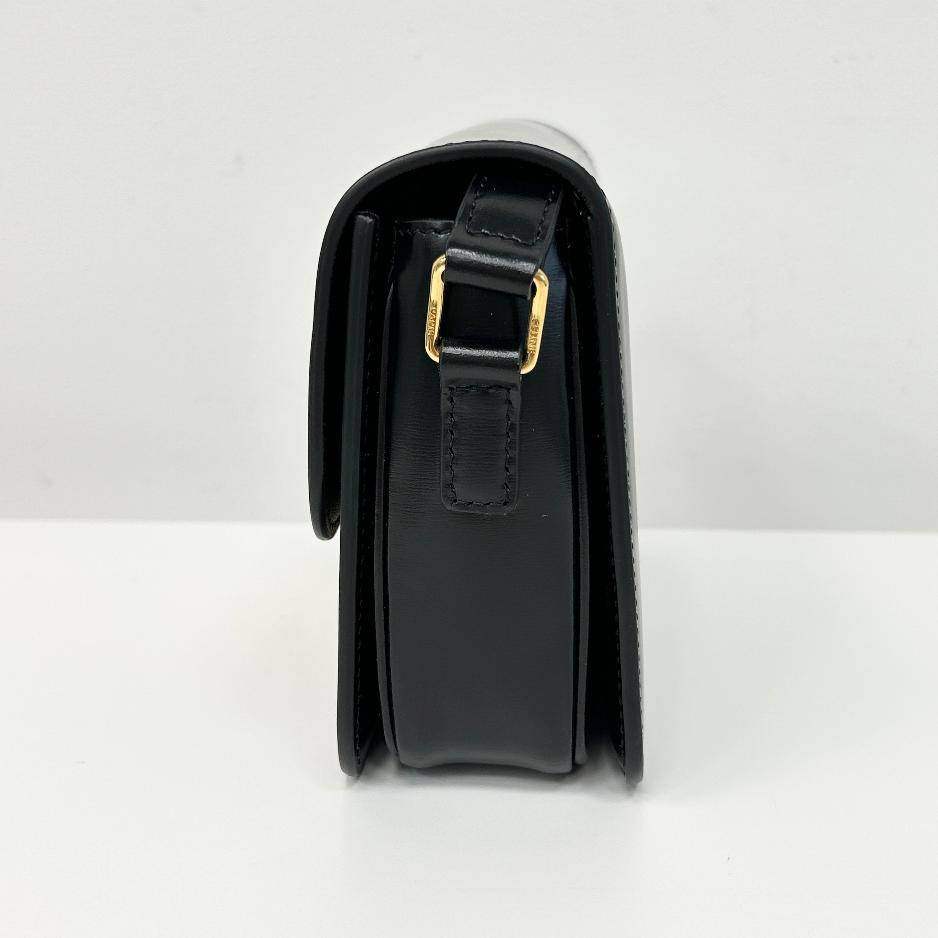 Black Shiny Calfskin Teen Triomphe Bag w/GHW