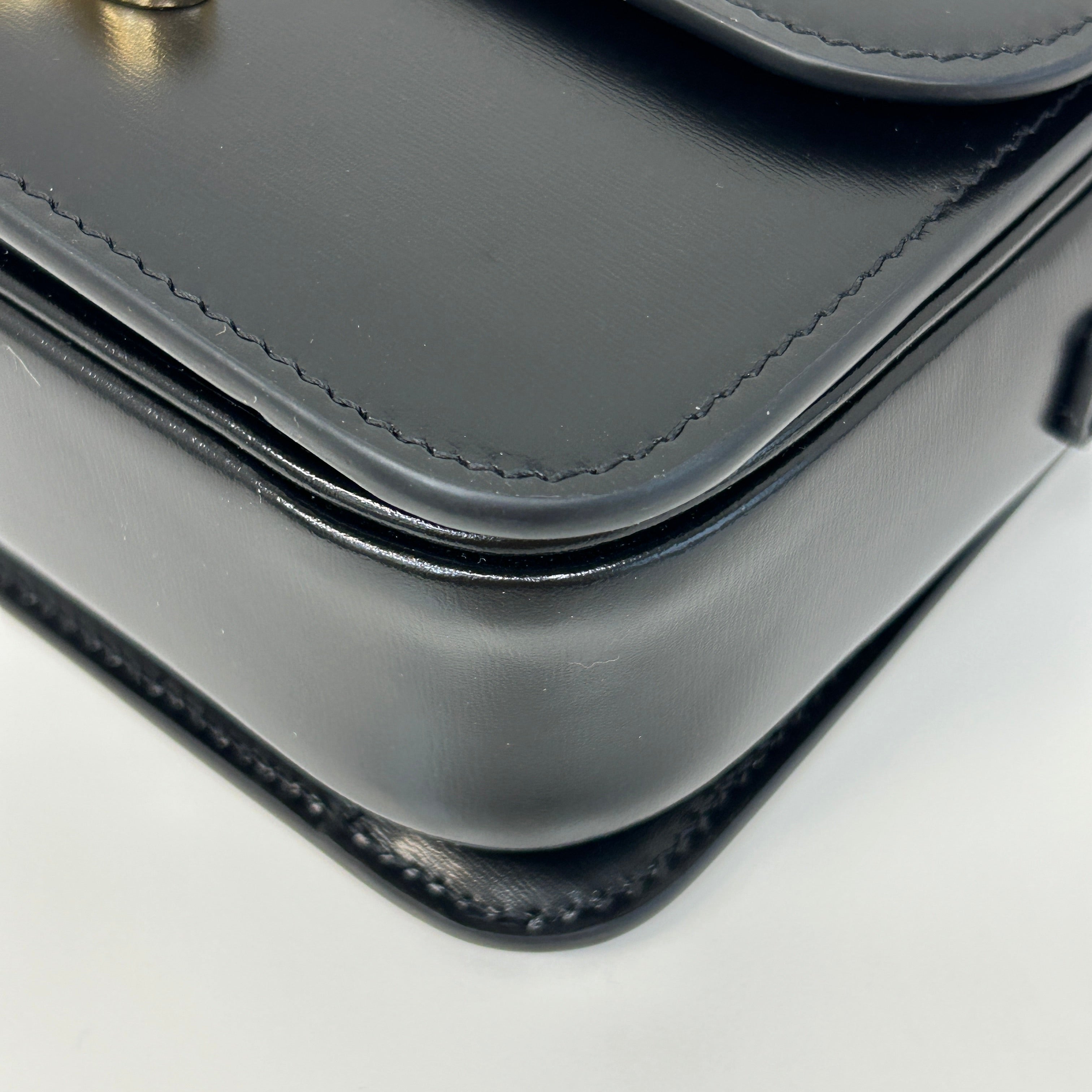 Black Shiny Calfskin Teen Triomphe Bag w/GHW