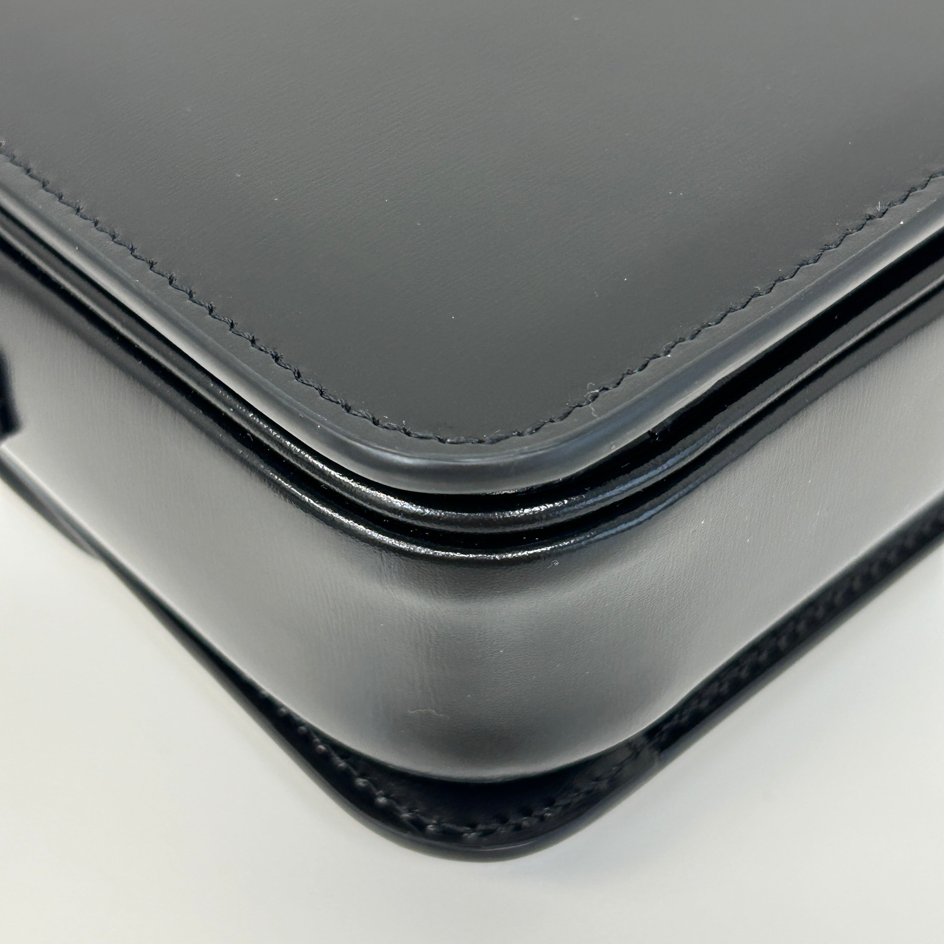 Black Shiny Calfskin Teen Triomphe Bag w/GHW