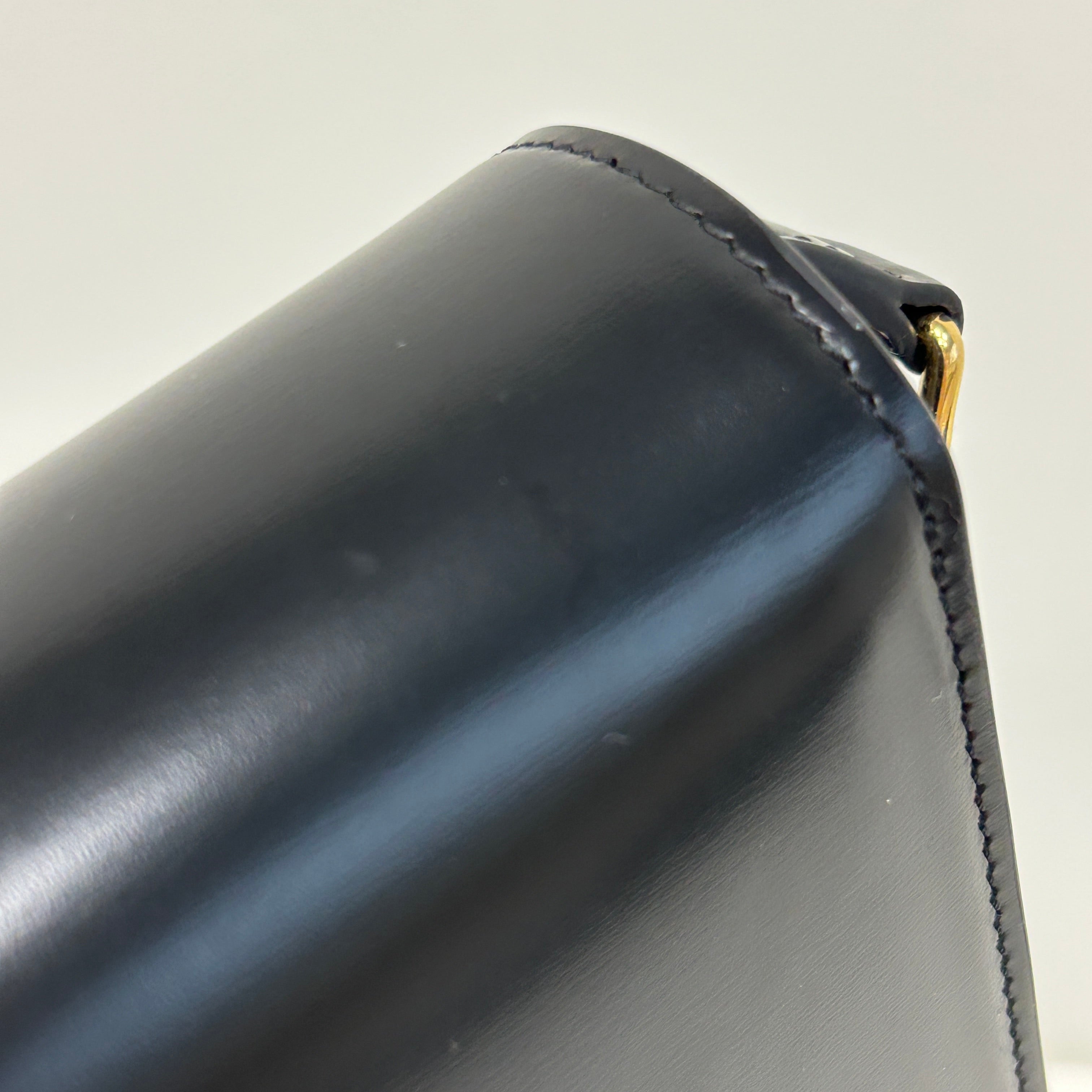 Black Shiny Calfskin Teen Triomphe Bag w/GHW