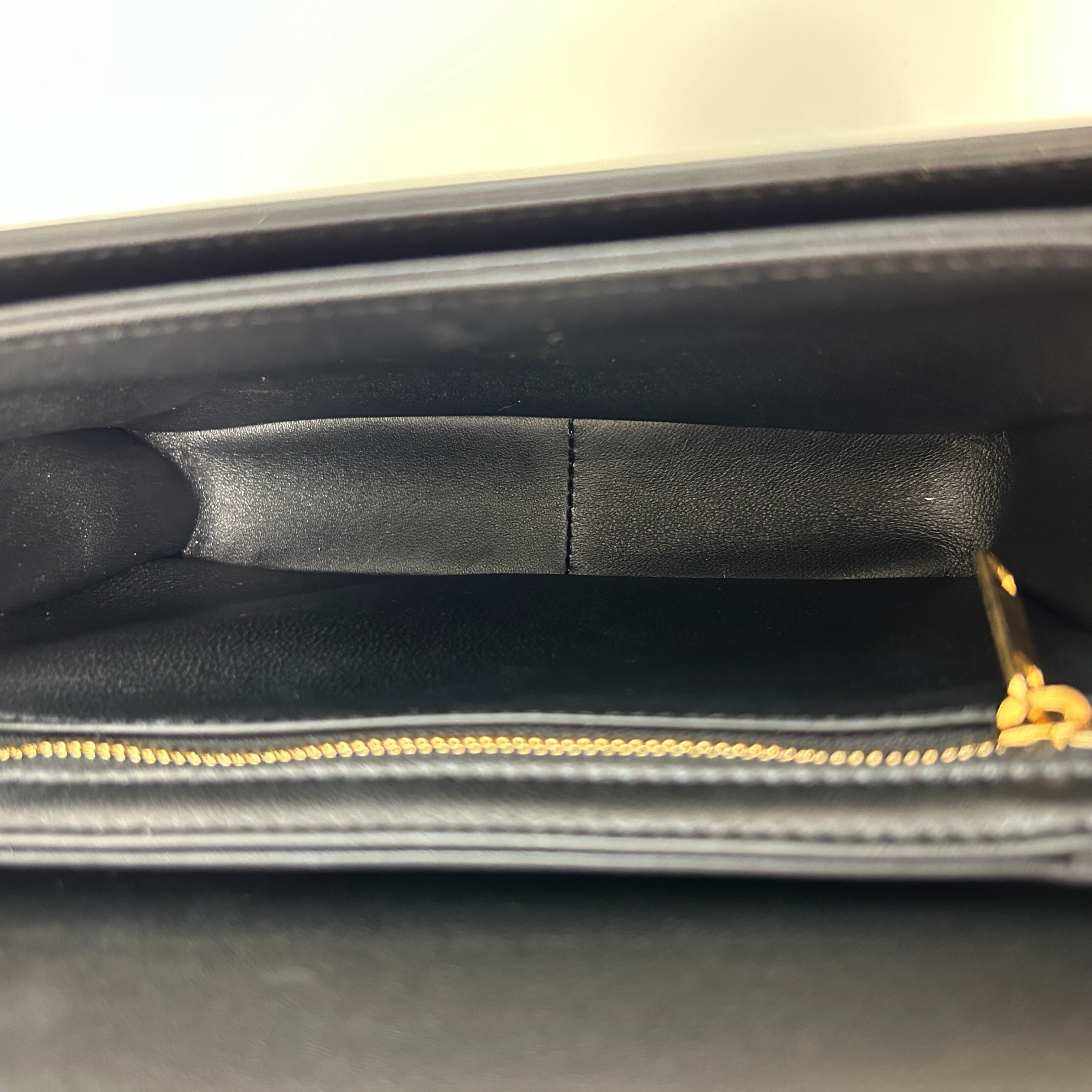 Black Shiny Calfskin Teen Triomphe Bag w/GHW