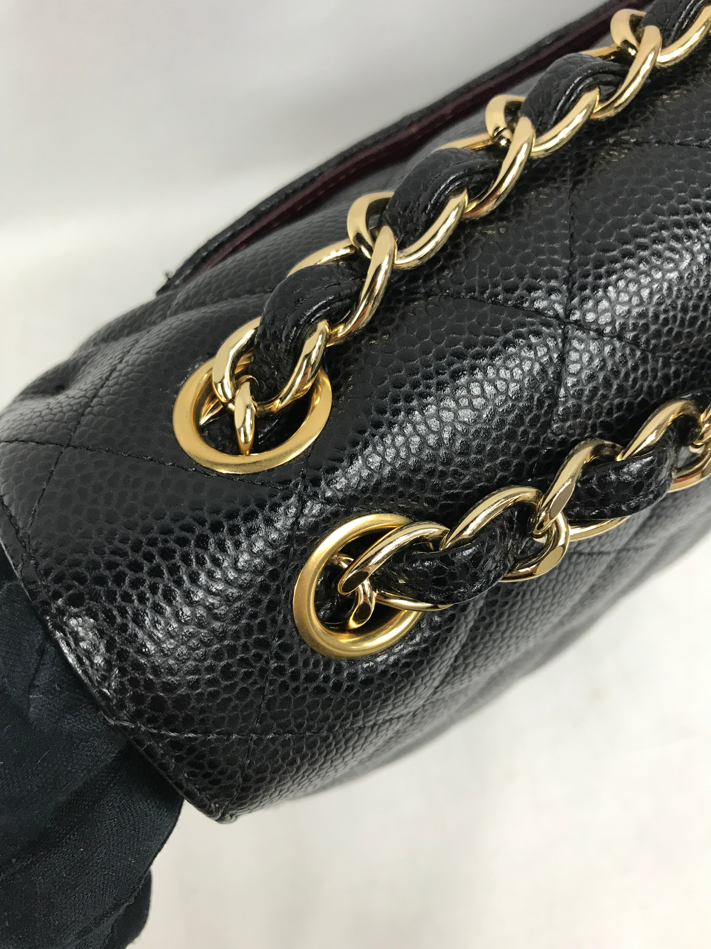 Black Caviar Quilted Double Flap Jumbo w/GHW