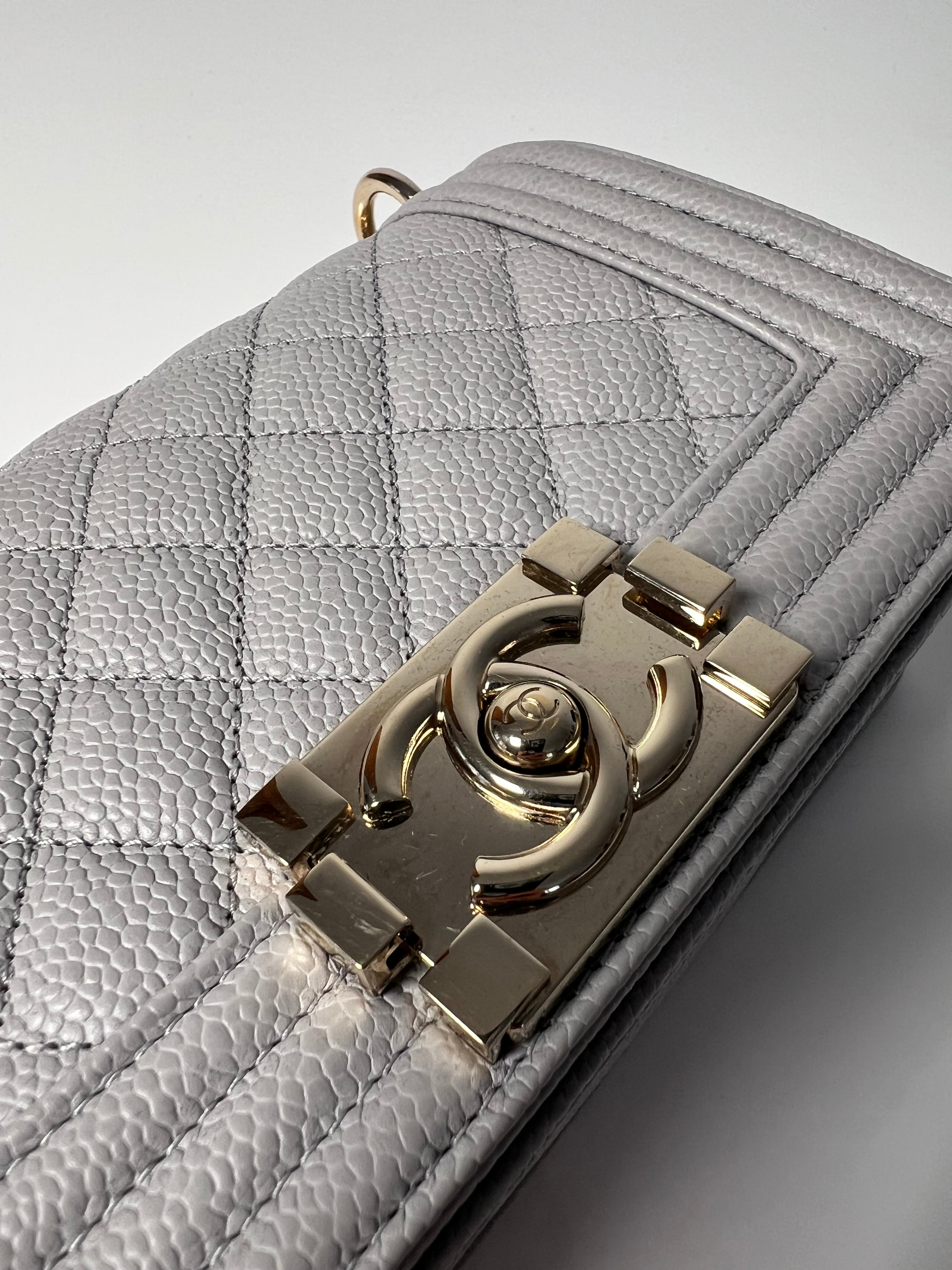 Grey Caviar Small Boy Bag LGHW