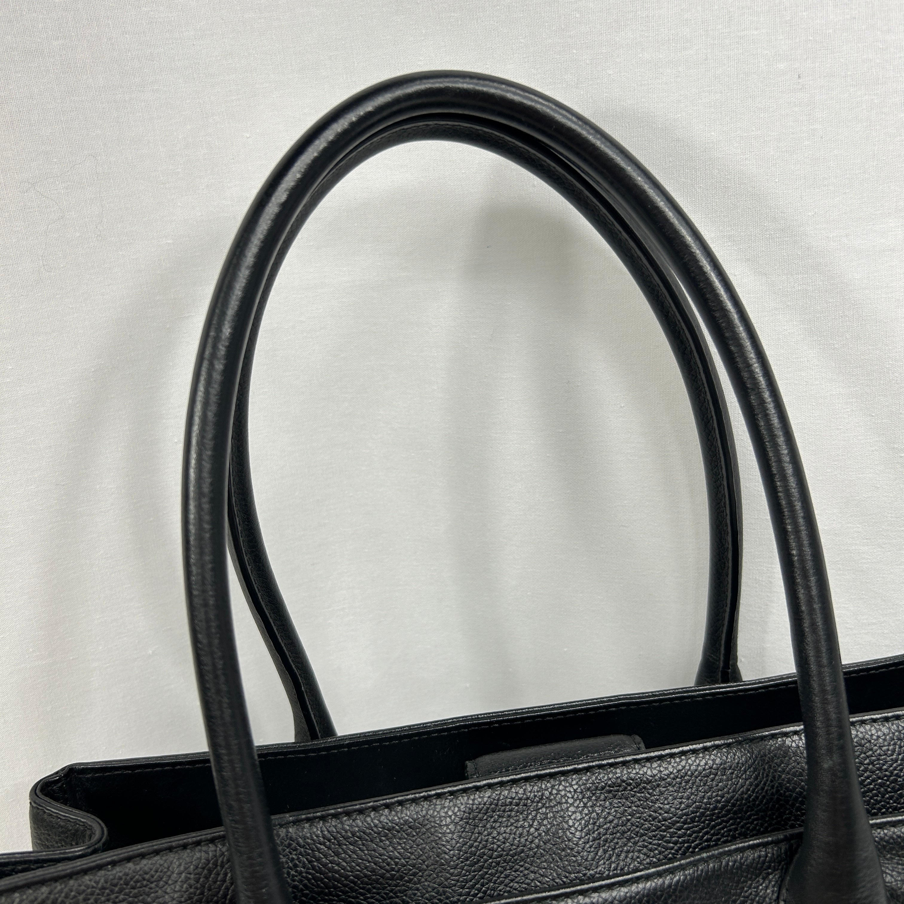 Black Grained Vintage Tote W/GHW