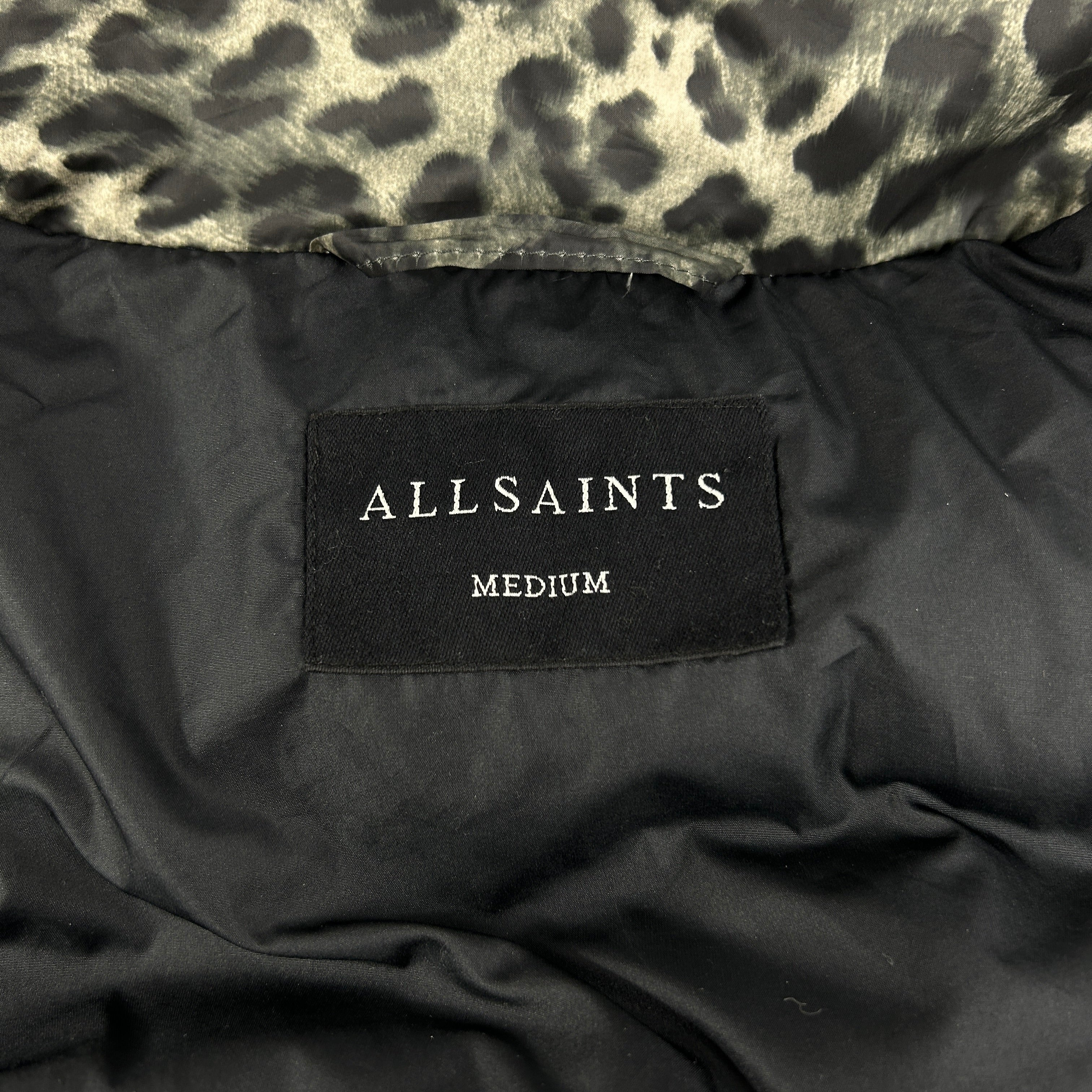 ALLSAINTS Kala Leopard Print Removable Hooded Puffer