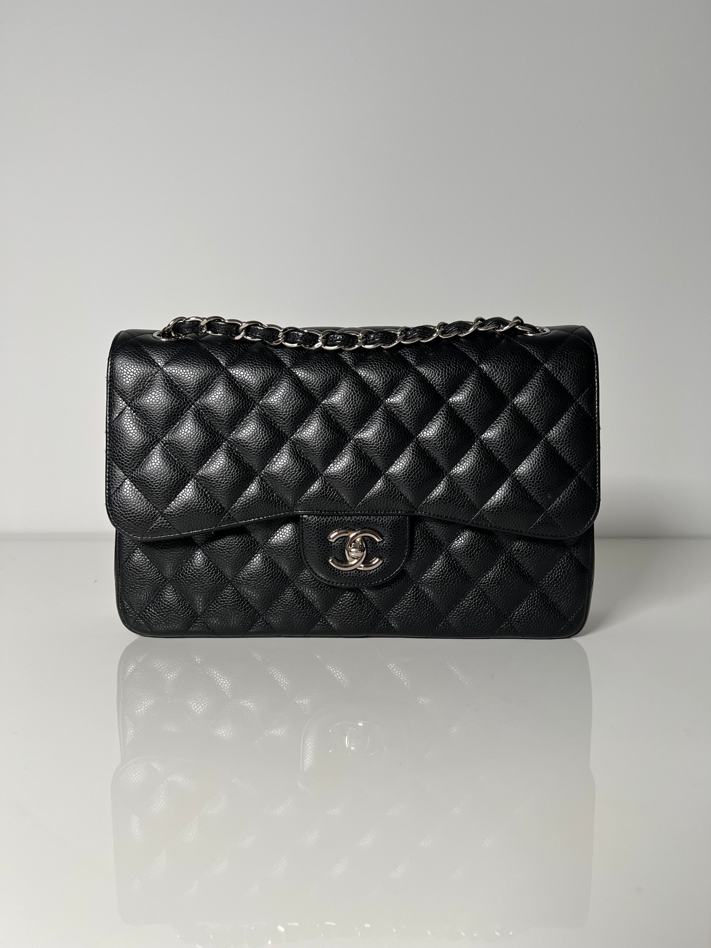 Black Caviar Jumbo Double Flap w/SHW