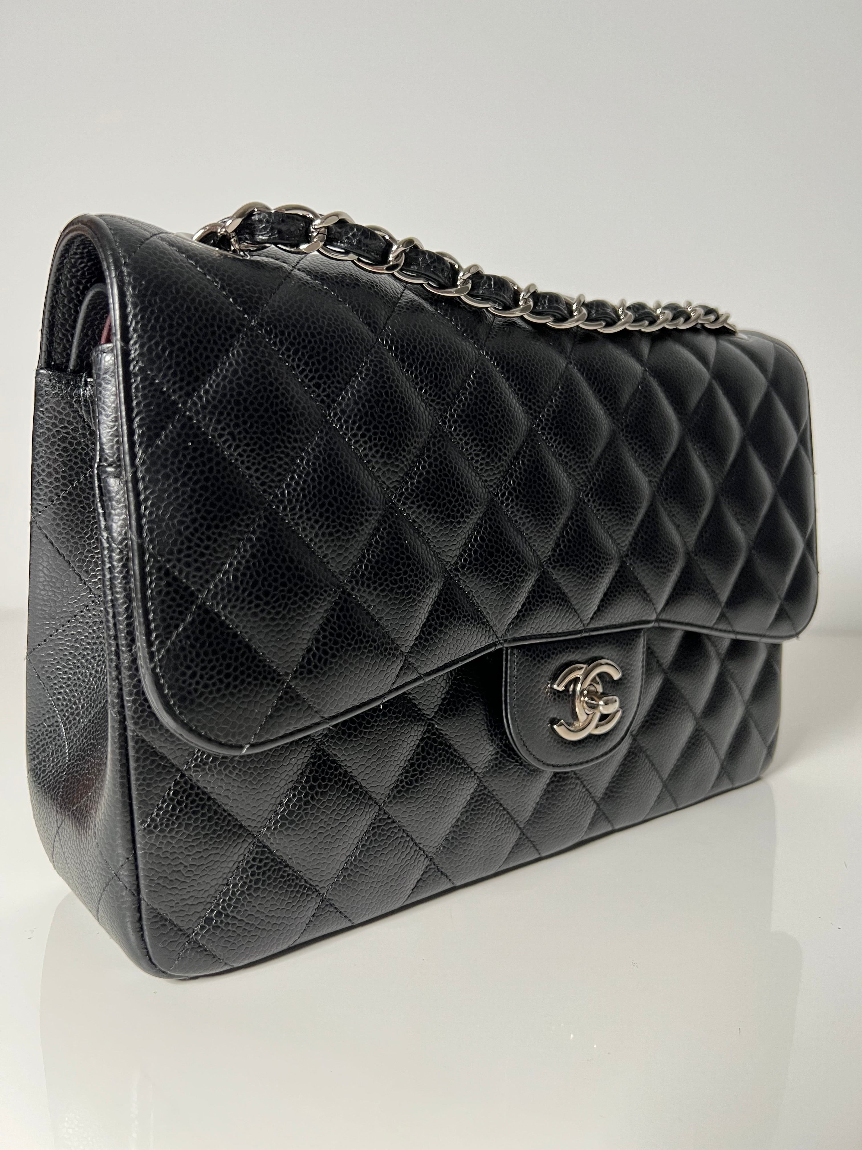 Black Caviar Jumbo Double Flap w/SHW