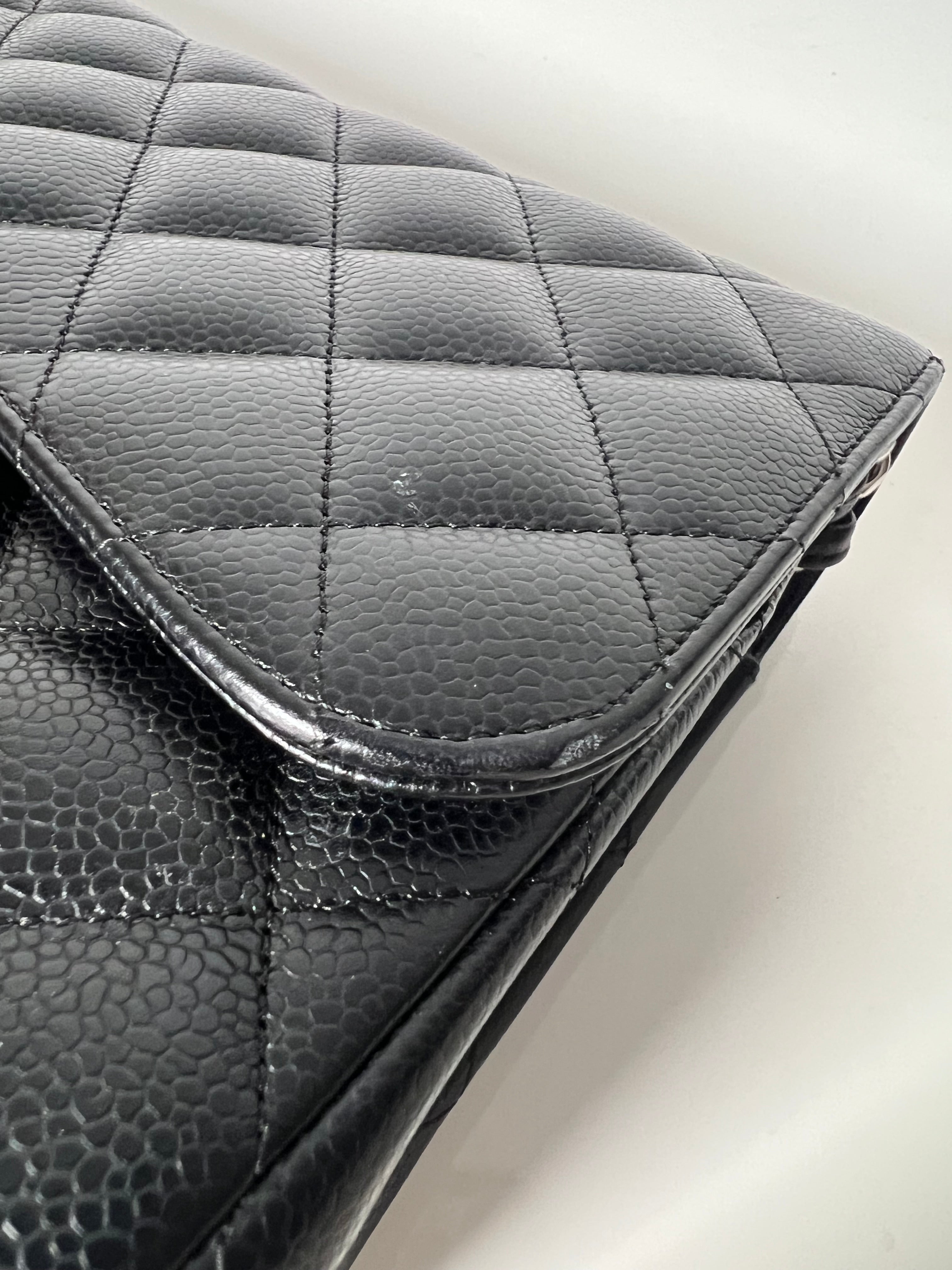 Black Caviar Jumbo Double Flap w/SHW