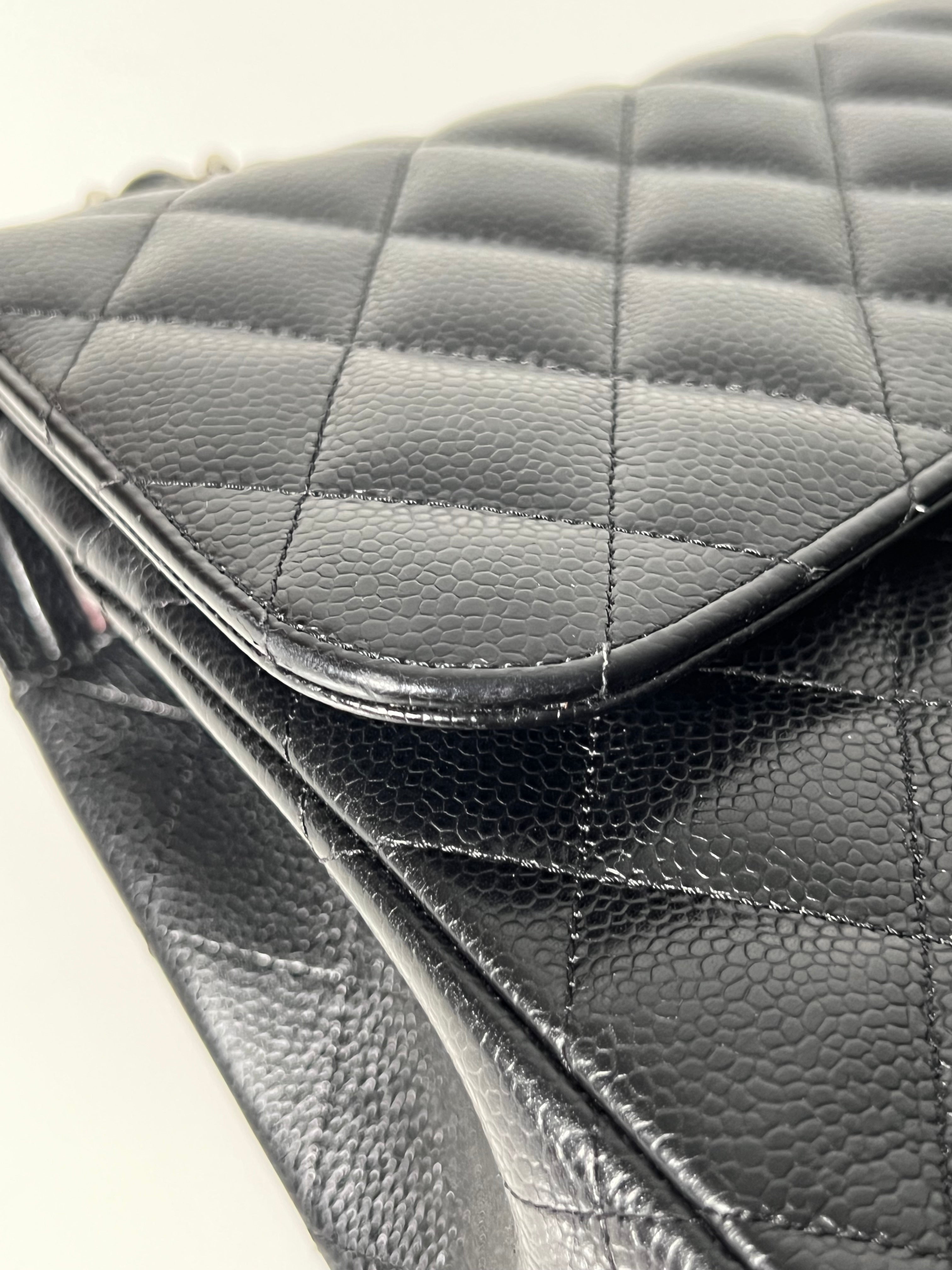 Black Caviar Jumbo Double Flap w/SHW