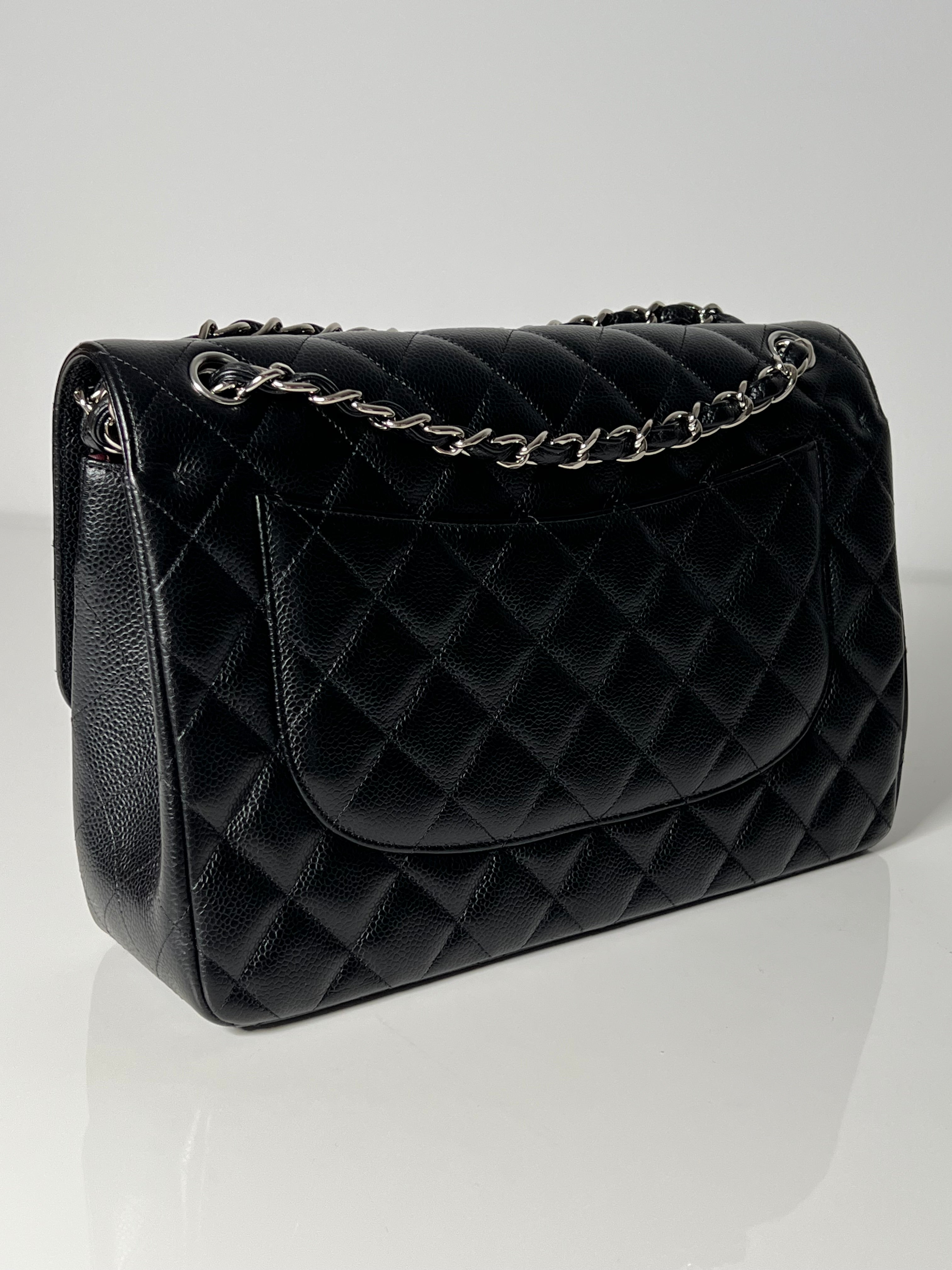 Black Caviar Jumbo Double Flap w/SHW