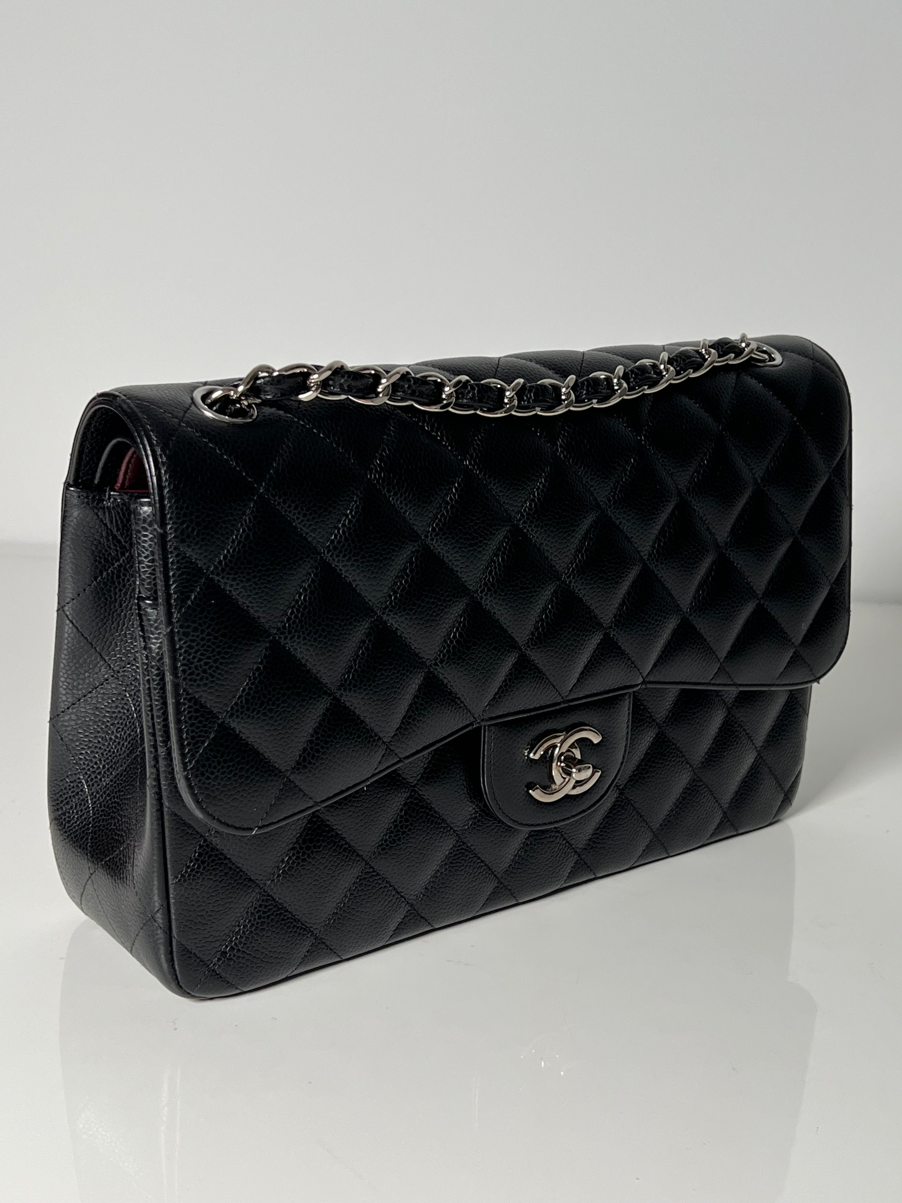 Black Caviar Jumbo Double Flap w/SHW