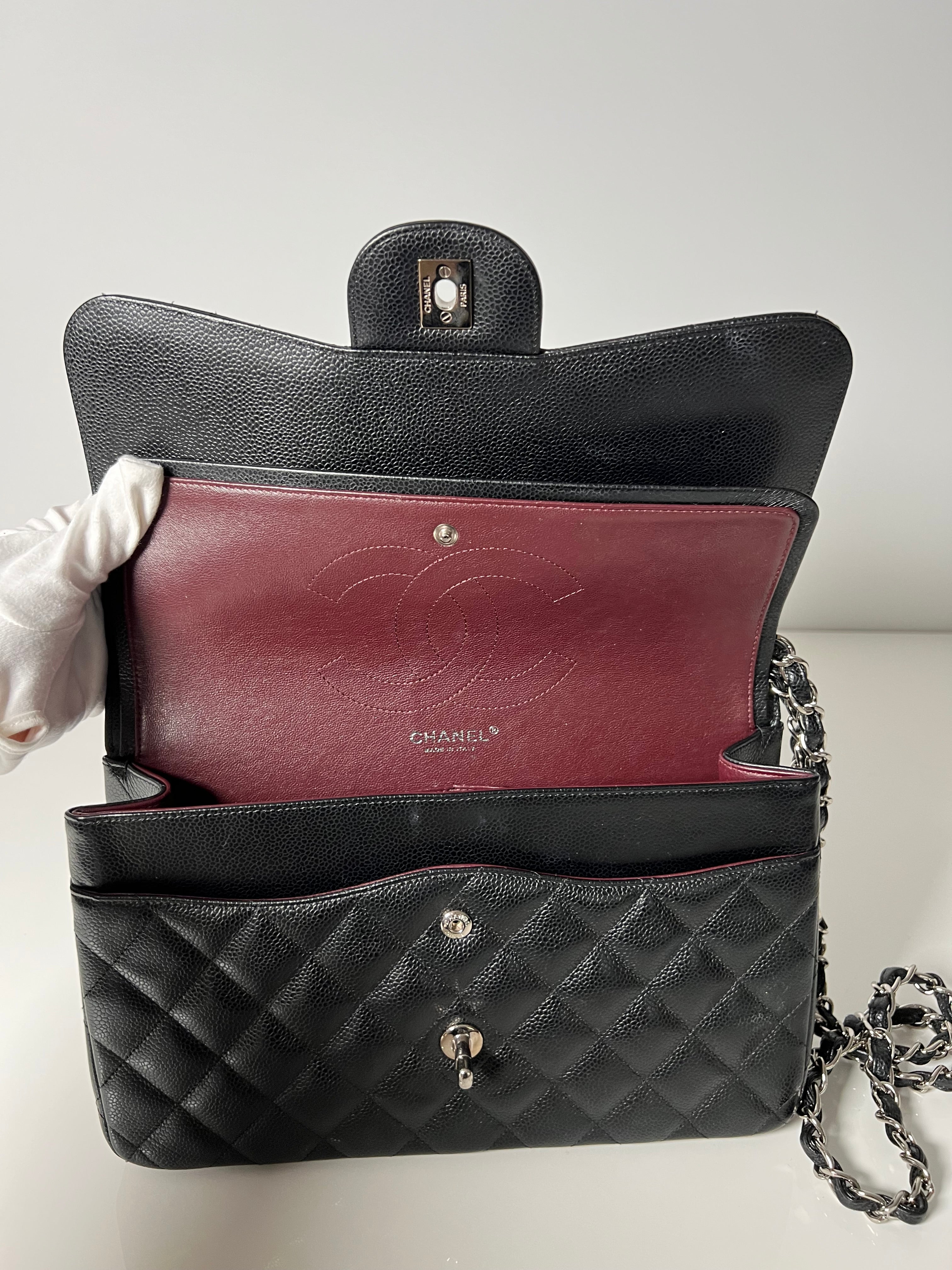 Black Caviar Jumbo Double Flap w/SHW