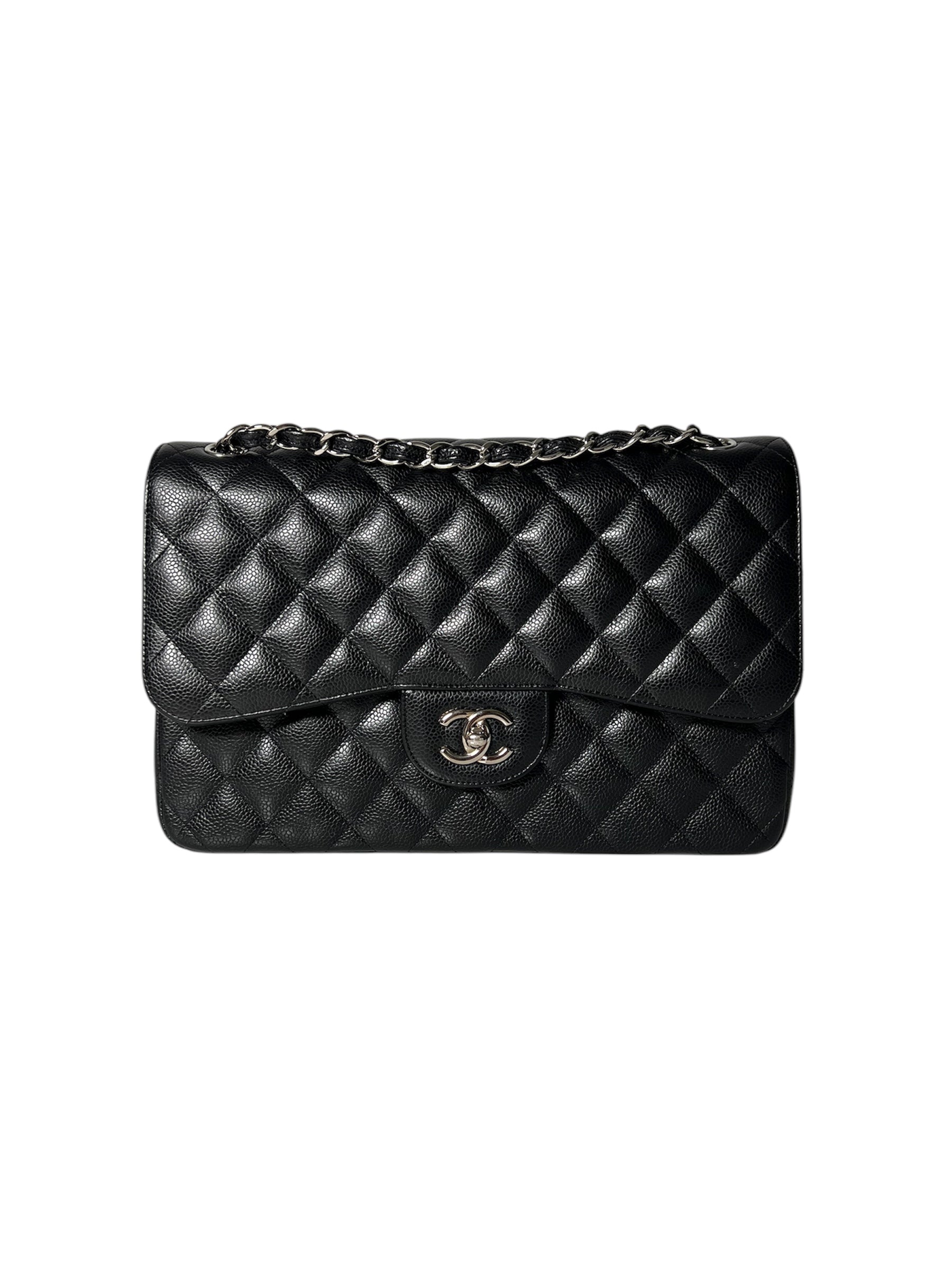 Black Caviar Jumbo Double Flap w/SHW