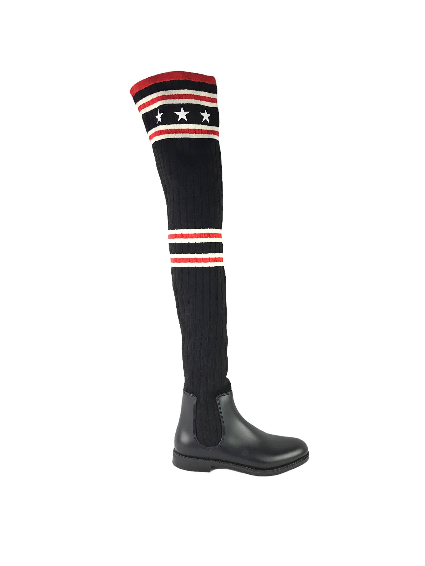 Storm Black/Red/White Sock Rain Boots