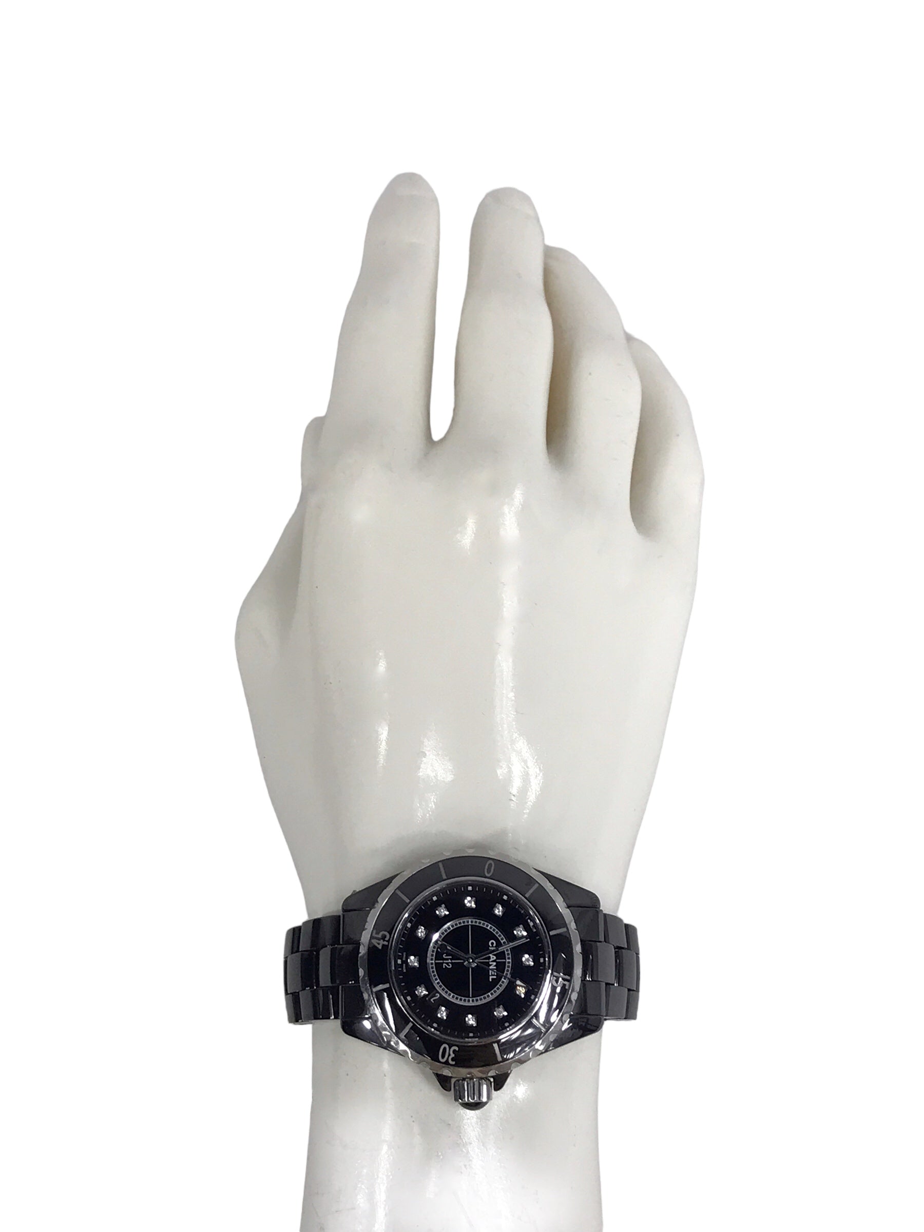 J12 Black Ceramic 33mm w/accent Diamond Watch
