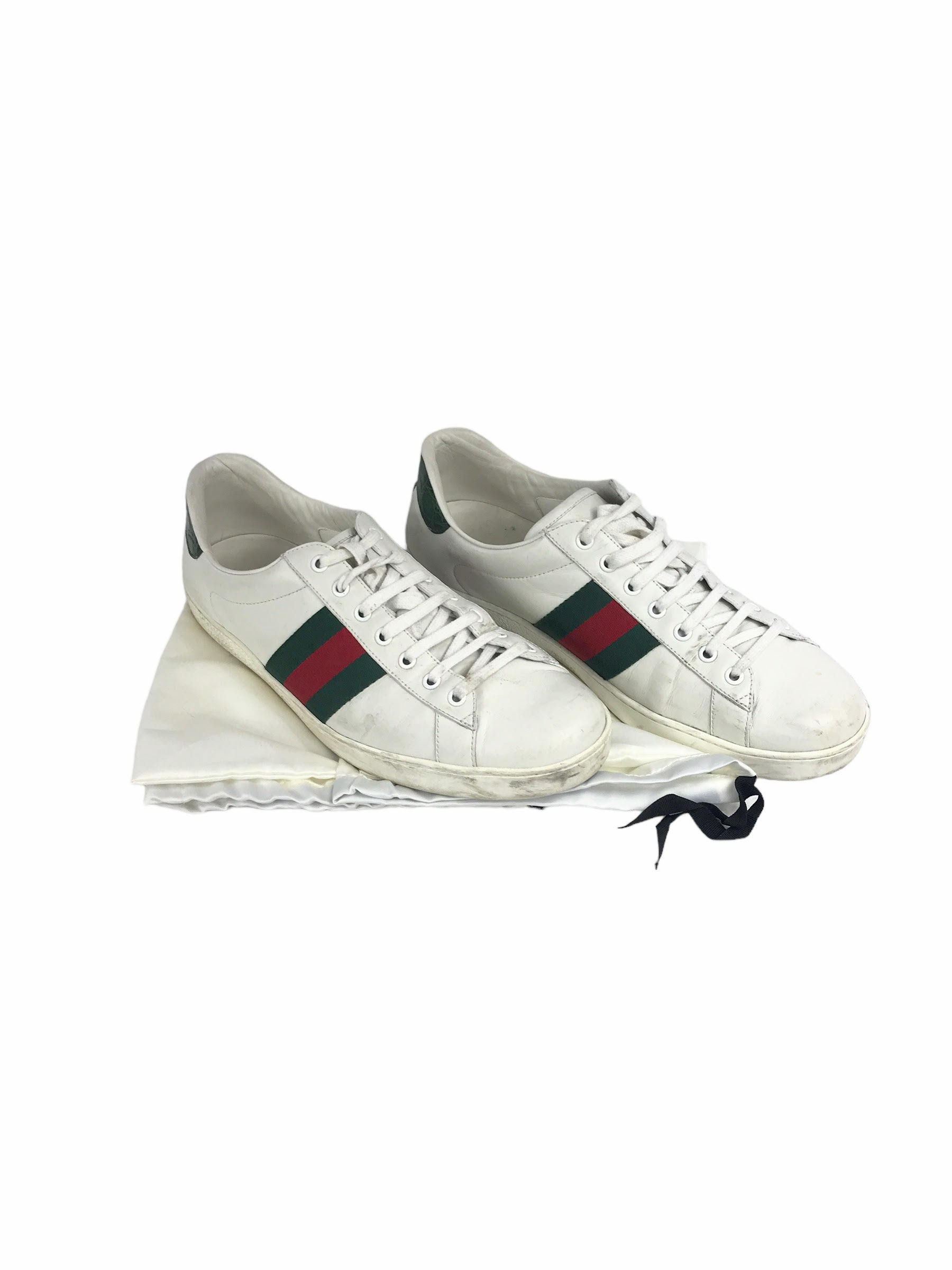 Men’s White Ace Supreme Sneakers w/ croc leather detail