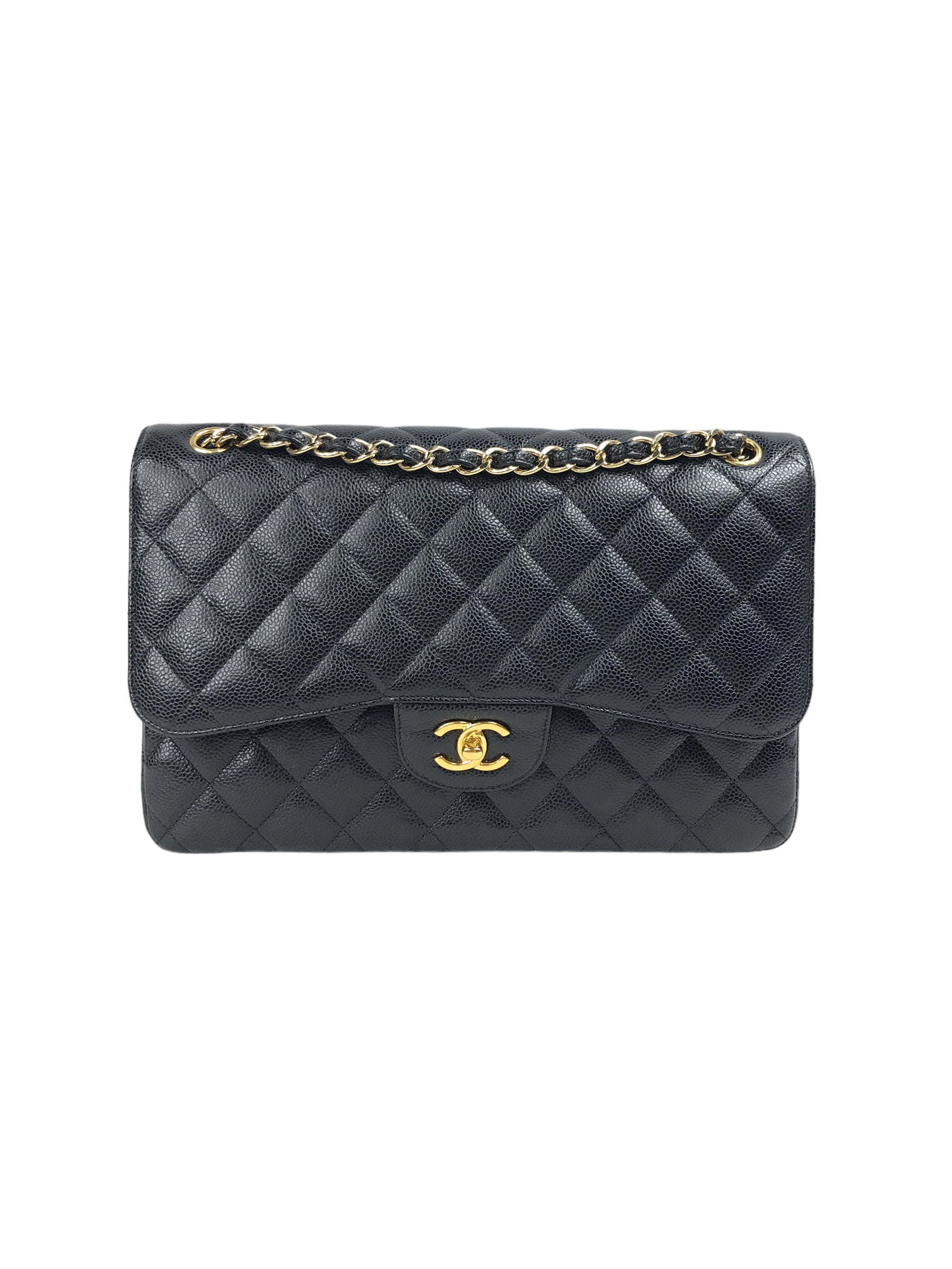 Caviar quilted jumbo double flap online black