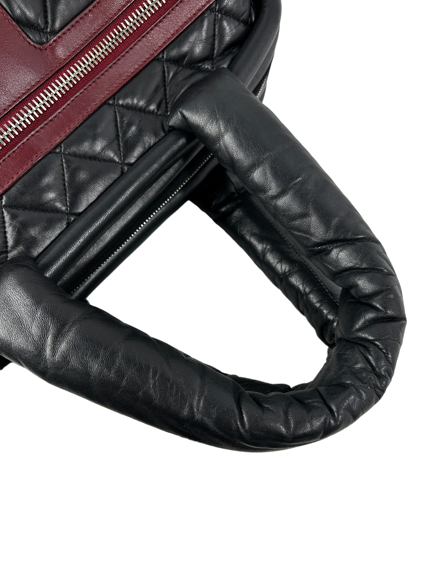 Black Quilted Lambskin Coco Cocoon Bowler Travel Bag w/SHW
