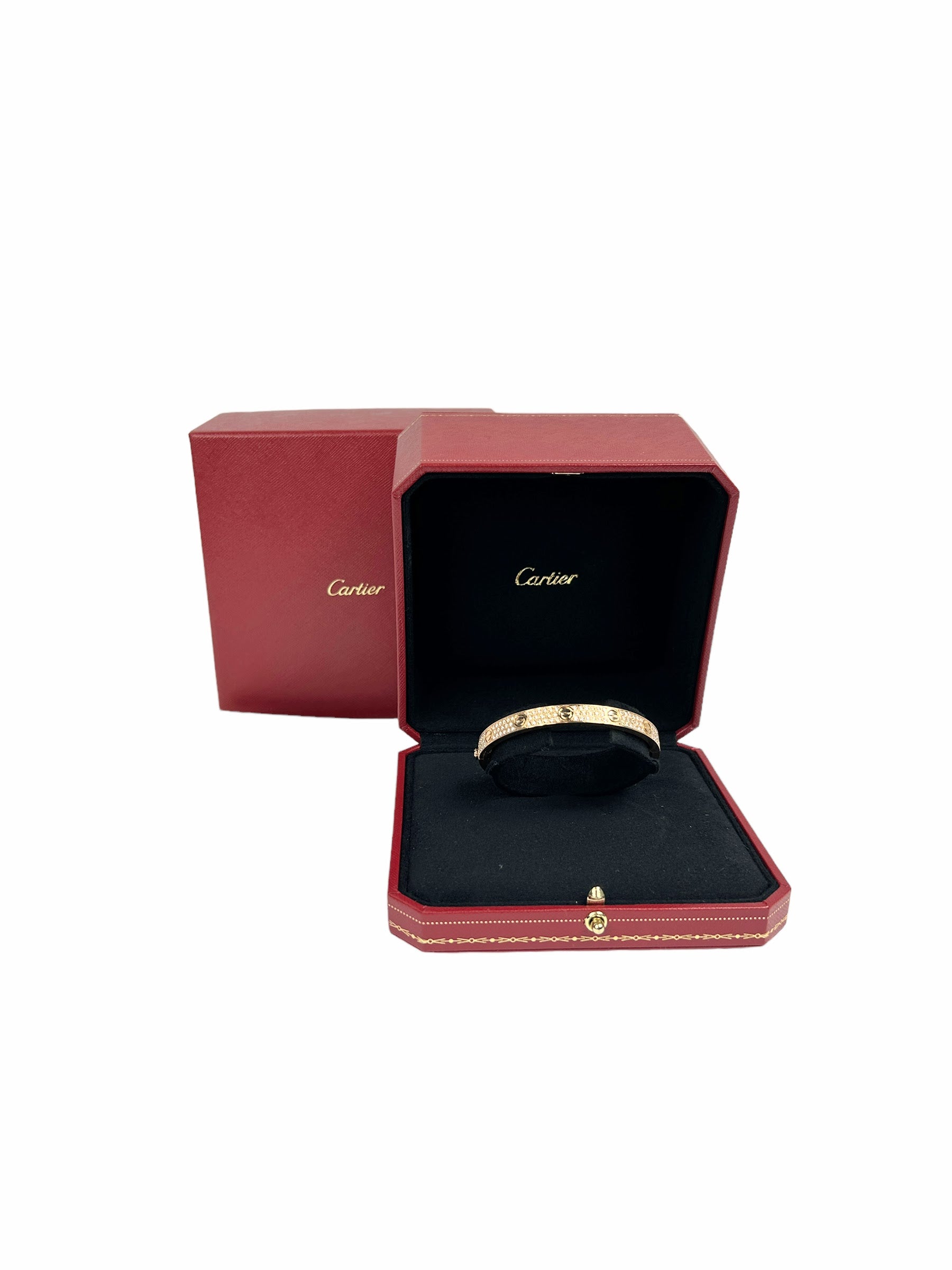 18K Rose Gold Diamond Paved Love Bracelet,