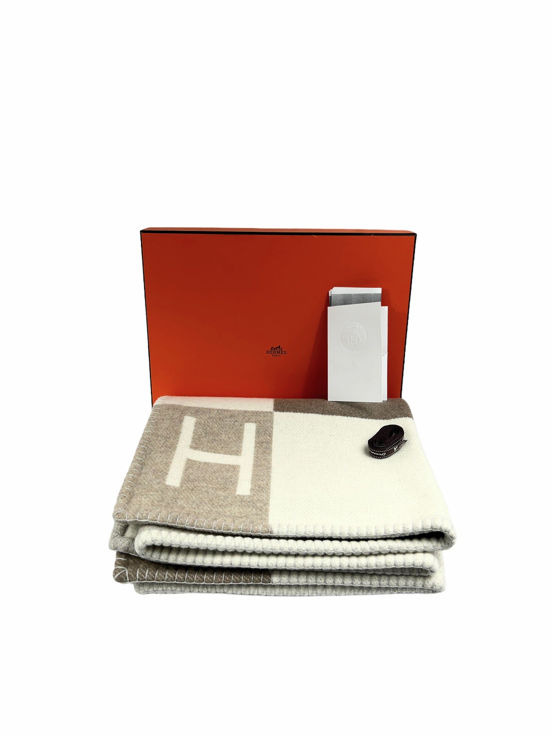 Beige Avalon Vibration Ecru Naturel Merino Wool/ Cashmere Blanket