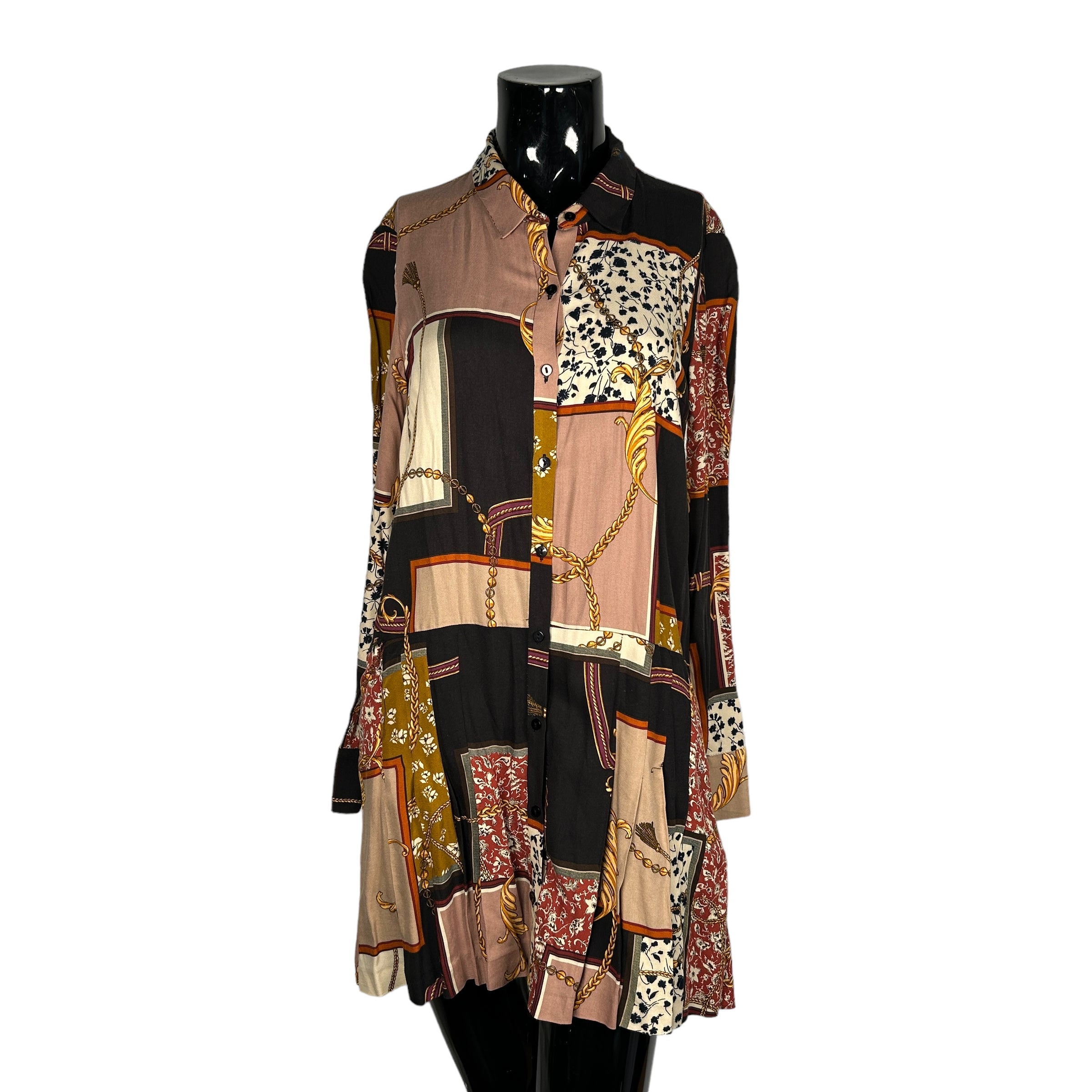 ZARA TRF Collection Viscose Multi Pattern Dress