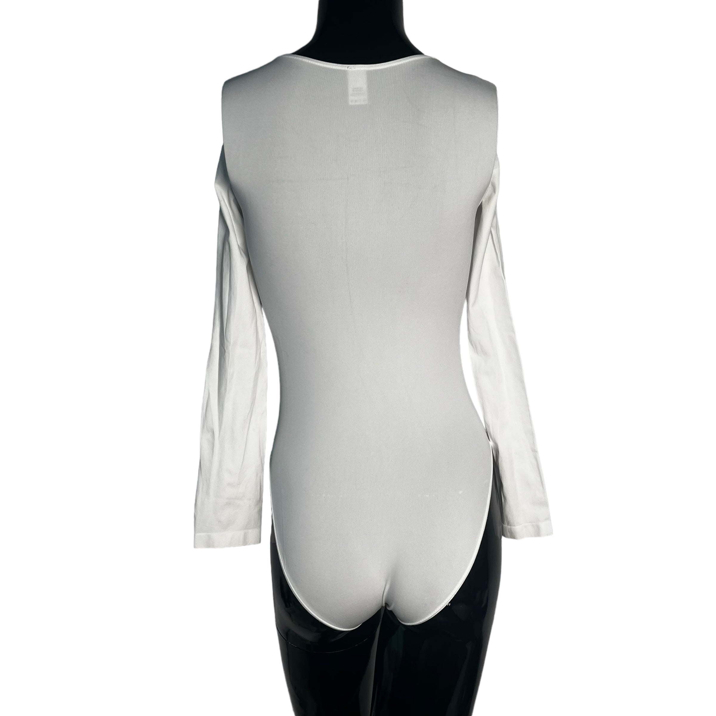 ELITA White Spandex Long Sleeve Bodysuit